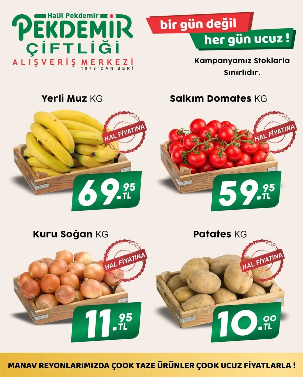 Pekdemir Pekdemir Market 27 Şubat 2026 Aktüel Kataloğu sayfa 2: Yerli Muz Kg, Salkım Domates Kg