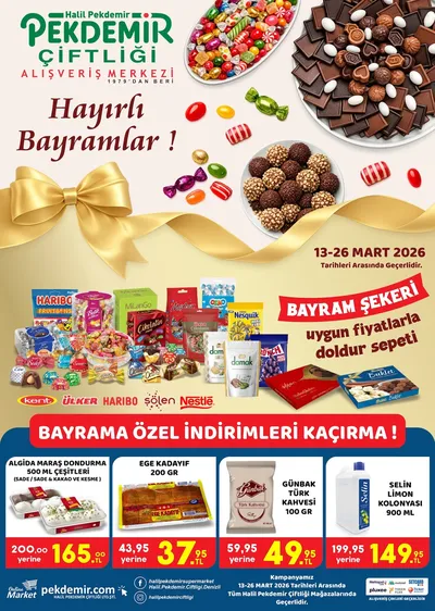 Pekdemir Market 13 Mart 2026 Aktüel Kataloğu13 Mart - 26 Mart Kapak Görseli