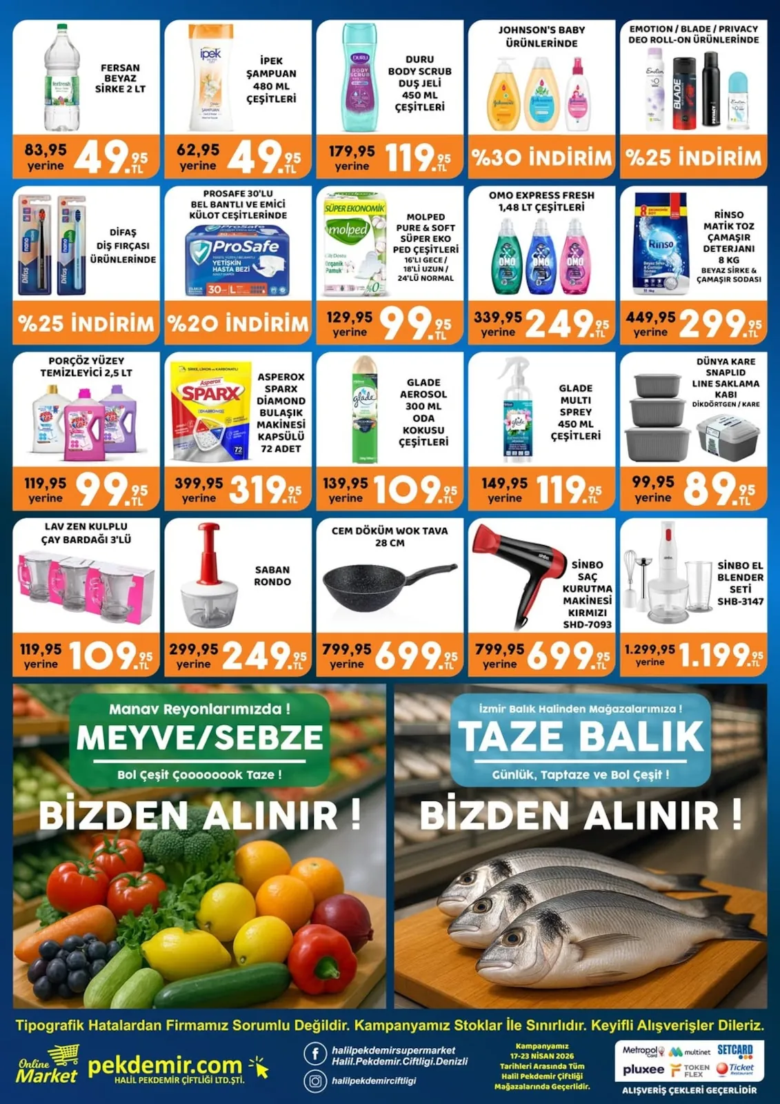 Pekdemir Pekdemir Market 17 Nisan 2026 Aktüel Kataloğu sayfa 2: Asperox Sparx Diamond Bulaşik Makinesi Kapsülü 72 Adet, Molped Pure & Soft Süper Eko Ped Çeşitleri
