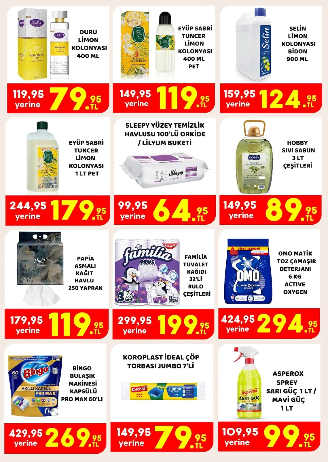 Pekdemir Pekdemir Market 16 Mayıs 2026 Aktüel Kataloğu sayfa 2: Papia Asmalı Kağıt Havlu 250 Yaprak, Duru Limon Kolonyasi 80° 400 Ml