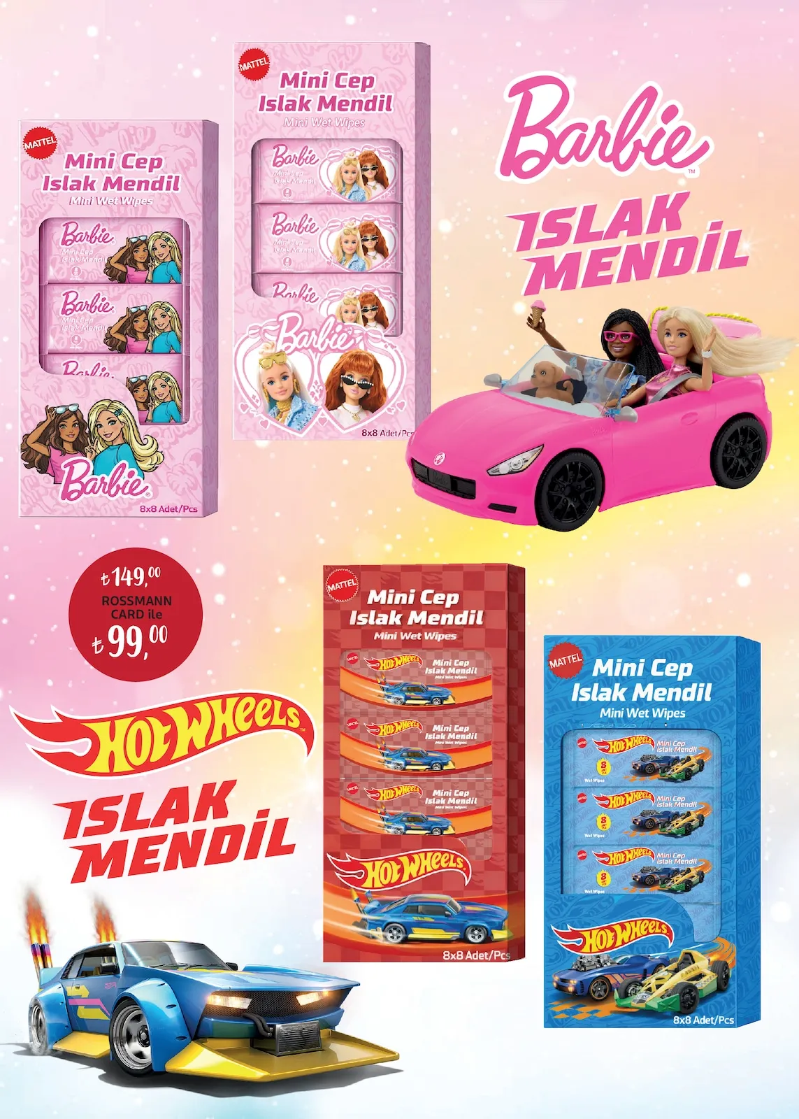 Rossmann Rossmann 2 Mart 2026 Aktüel Kataloğu sayfa 11: Mattel Hot Wheels Mini Cep Islak Mendil