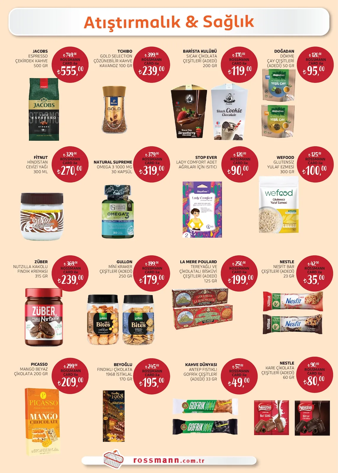Rossmann Rossmann 2 Mart 2026 Aktüel Kataloğu sayfa 17: Jacobs Espresso Çekirdek Kahve 500 Gr, Doğadan Dökme Çay Çeşitleri (Adedi) 50 Gr