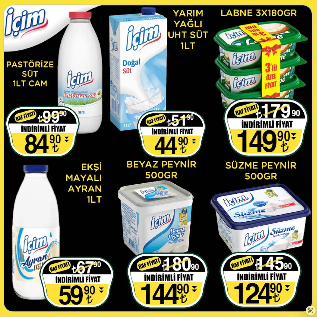 Sarıyer Sarıyer Market 13 Mart 2026 Aktüel Kataloğu sayfa 10: Ekşi Mayalı Ayran 1Lt, Pastörize Süt 1Lt Cam