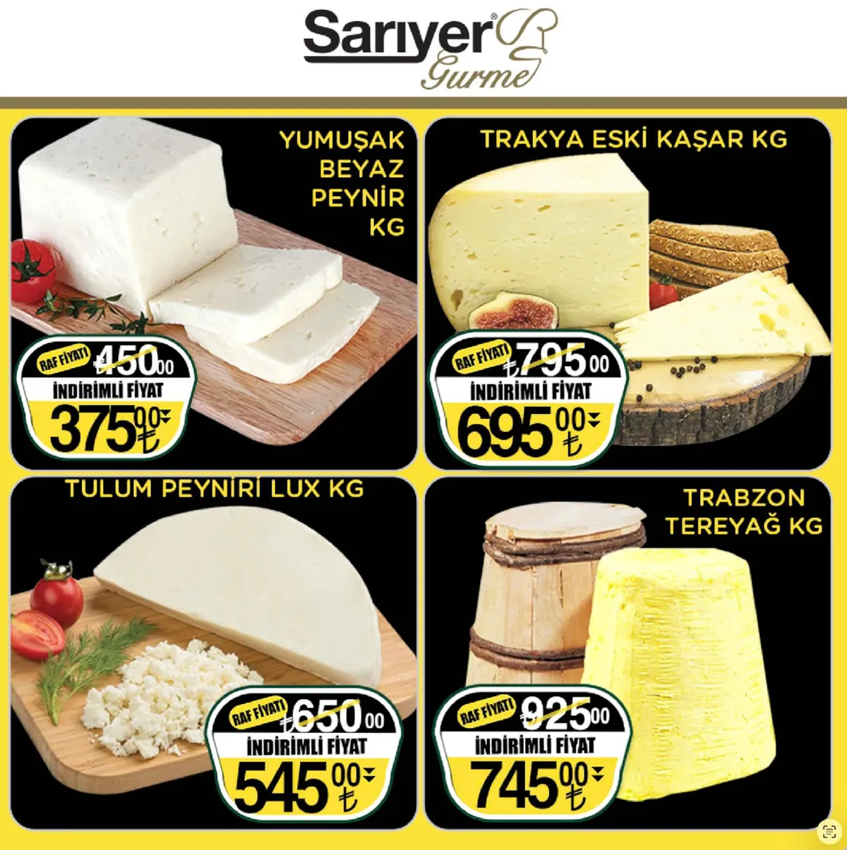 Sarıyer Sarıyer Market 13 Mart 2026 Aktüel Kataloğu sayfa 2: Trabzon Tereyağ Kg, Tulum Peyniri Lux Kg