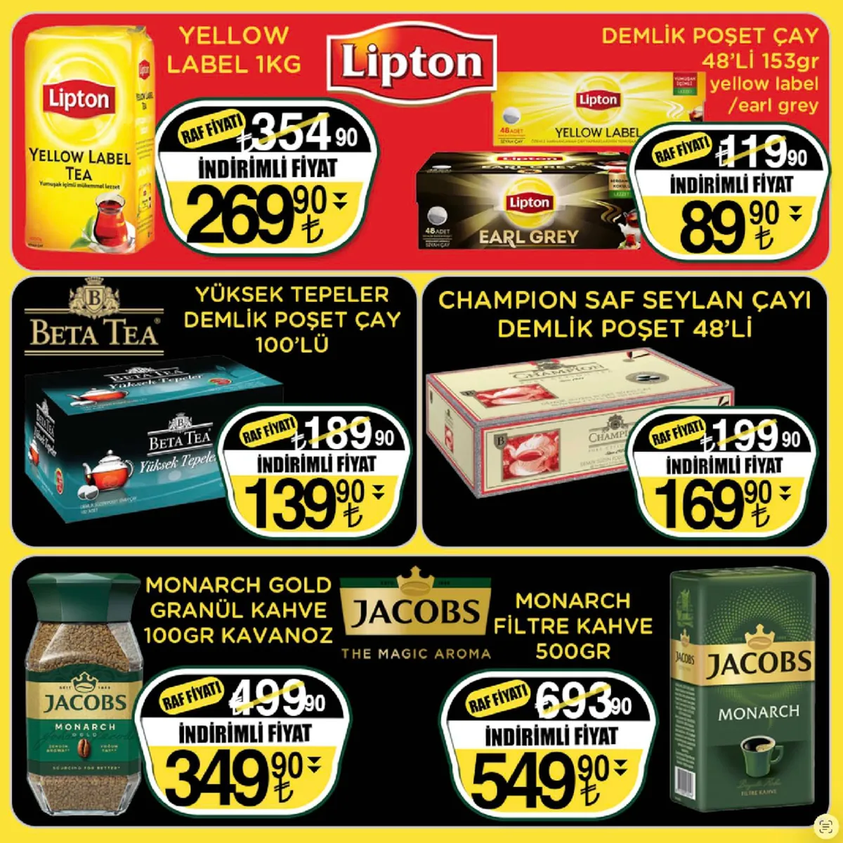 Sarıyer Sarıyer Market 13 Mart 2026 Aktüel Kataloğu sayfa 22: Champion Saf Seylan Çayı Demlik Poşet 48'Li, Beta Tea Yüksek Tepeler Demlik Poşet Çay 100'Lü