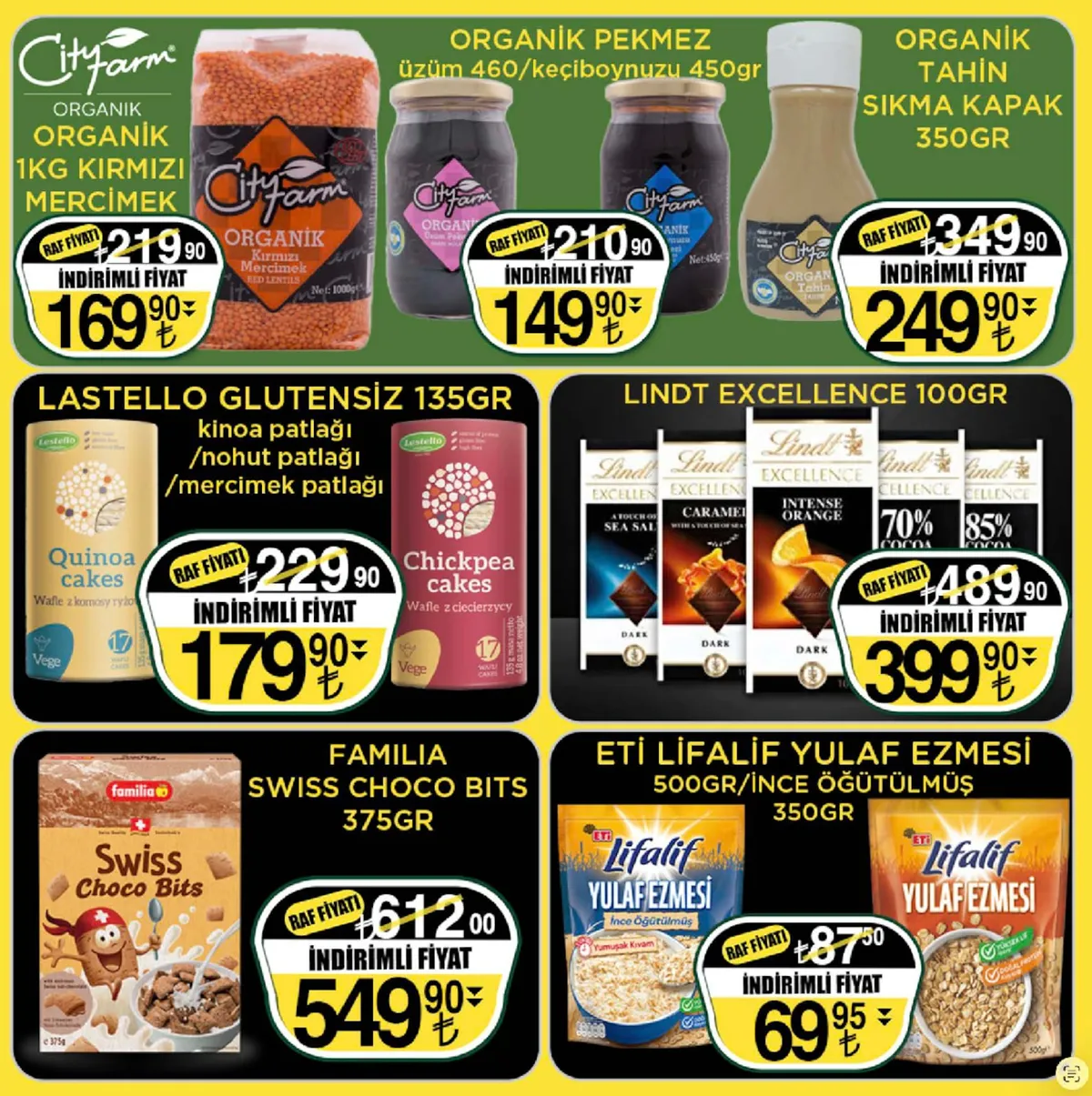 Sarıyer Sarıyer Market 13 Mart 2026 Aktüel Kataloğu sayfa 25: Eti Lifalif Yulaf Ezmesi 500Gr, Lindt Excellence 100Gr