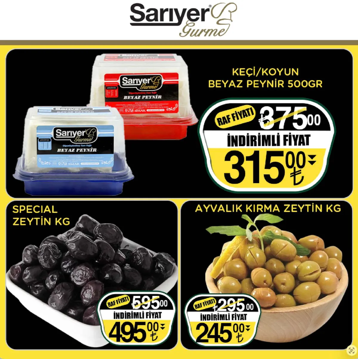 Sarıyer Sarıyer Market 13 Mart 2026 Aktüel Kataloğu sayfa 3: Special Zeytin Kg, Ayvalik Kirma Zeytin Kg