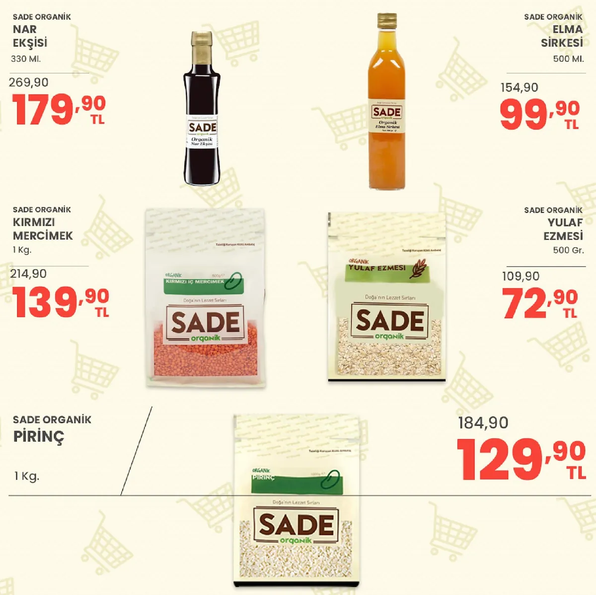 Sarıyer Sarıyer Market 8 Mayıs 2026 Aktüel Kataloğu sayfa 24: Sade Organik Nar Ekşisi 330 Ml, Sade Organik Elma Sirkesi 500 Ml