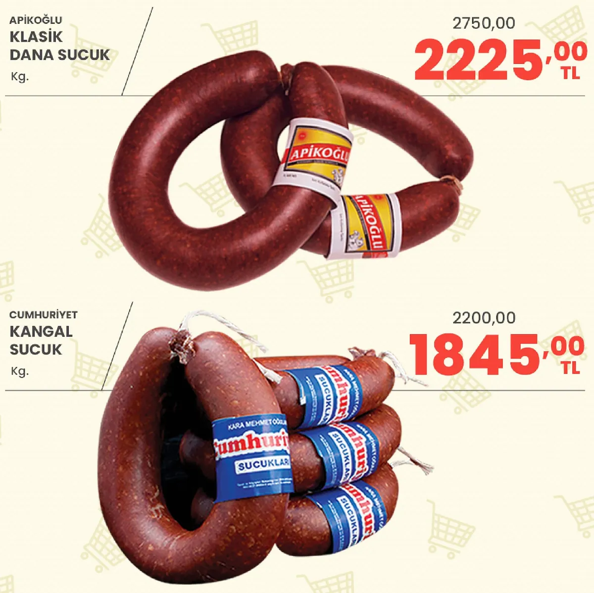 Sarıyer Sarıyer Market 8 Mayıs 2026 Aktüel Kataloğu sayfa 5: Cumhuriyet Kangal Sucuk Kg., Apikoğlu Kangal Sucuk Kg.