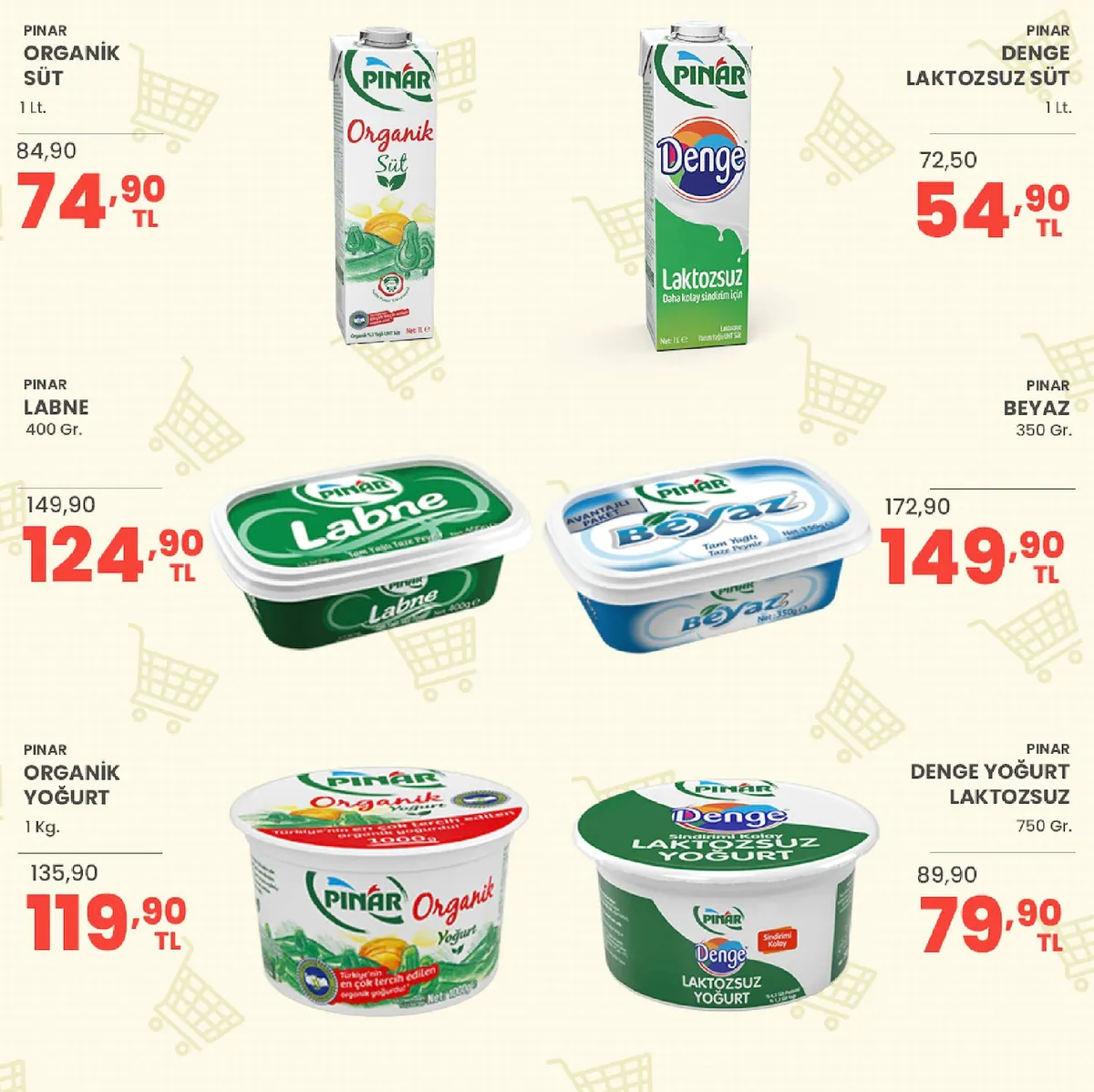 Sarıyer Sarıyer Market 8 Mayıs 2026 Aktüel Kataloğu sayfa 8: Pınar Labne 400G, Pınar Organik Yoğurt 1Kg