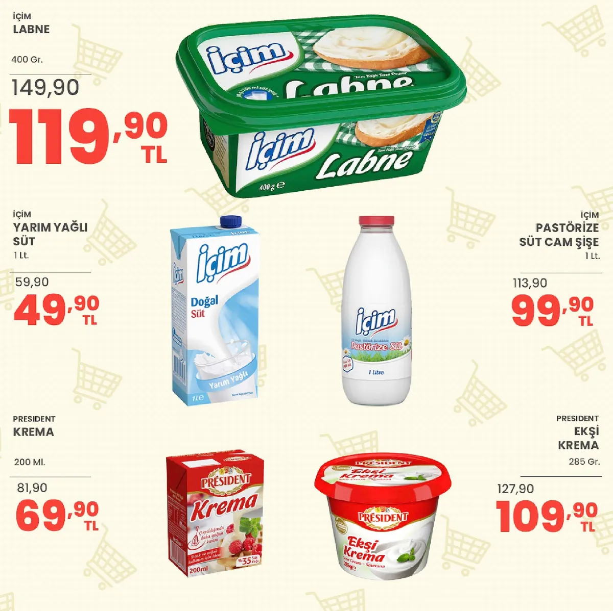 Sarıyer Sarıyer Market 22 Mayıs 2026 Aktüel Kataloğu sayfa 9: Président Krema 200Ml, Président Ekşi Krema 285G