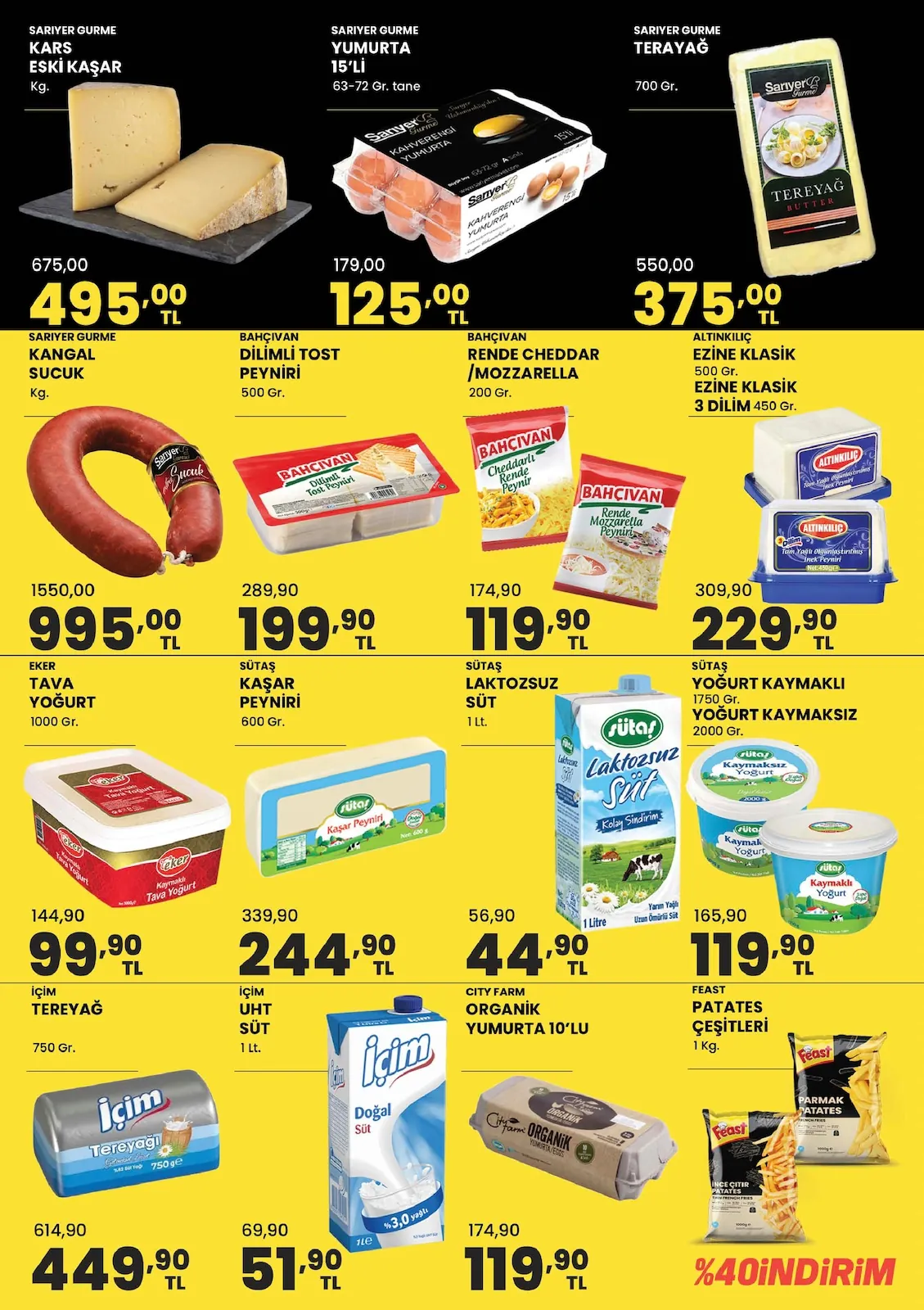 Sarıyer Sarıyer Market 5 Haziran 2026 Aktüel Kataloğu sayfa 2: Sariyer Gurme Tereyağ 700 Gr., Teker Kaymakli Tava Yoğurt 1000G
