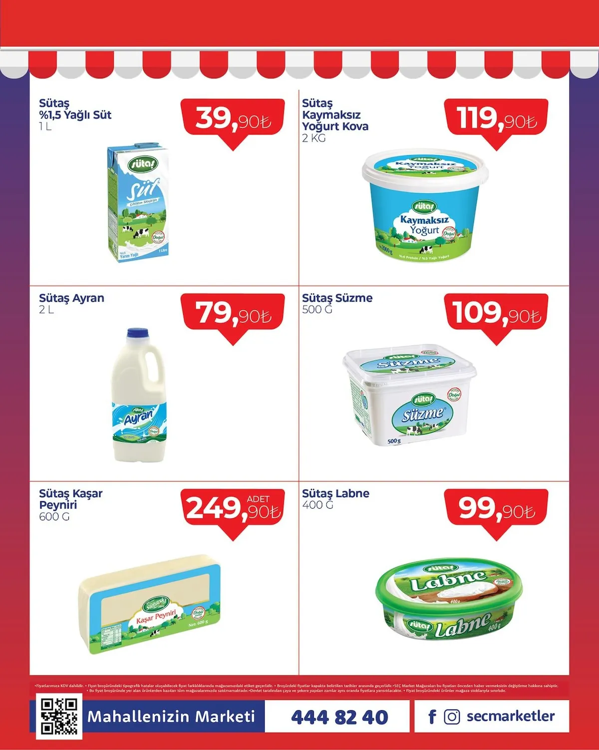 Seç Seç Market 12 Şubat 2026 Aktüel Kataloğu sayfa 2: Sütaş Ayran 2 L, Sütaş Süzme 500 G