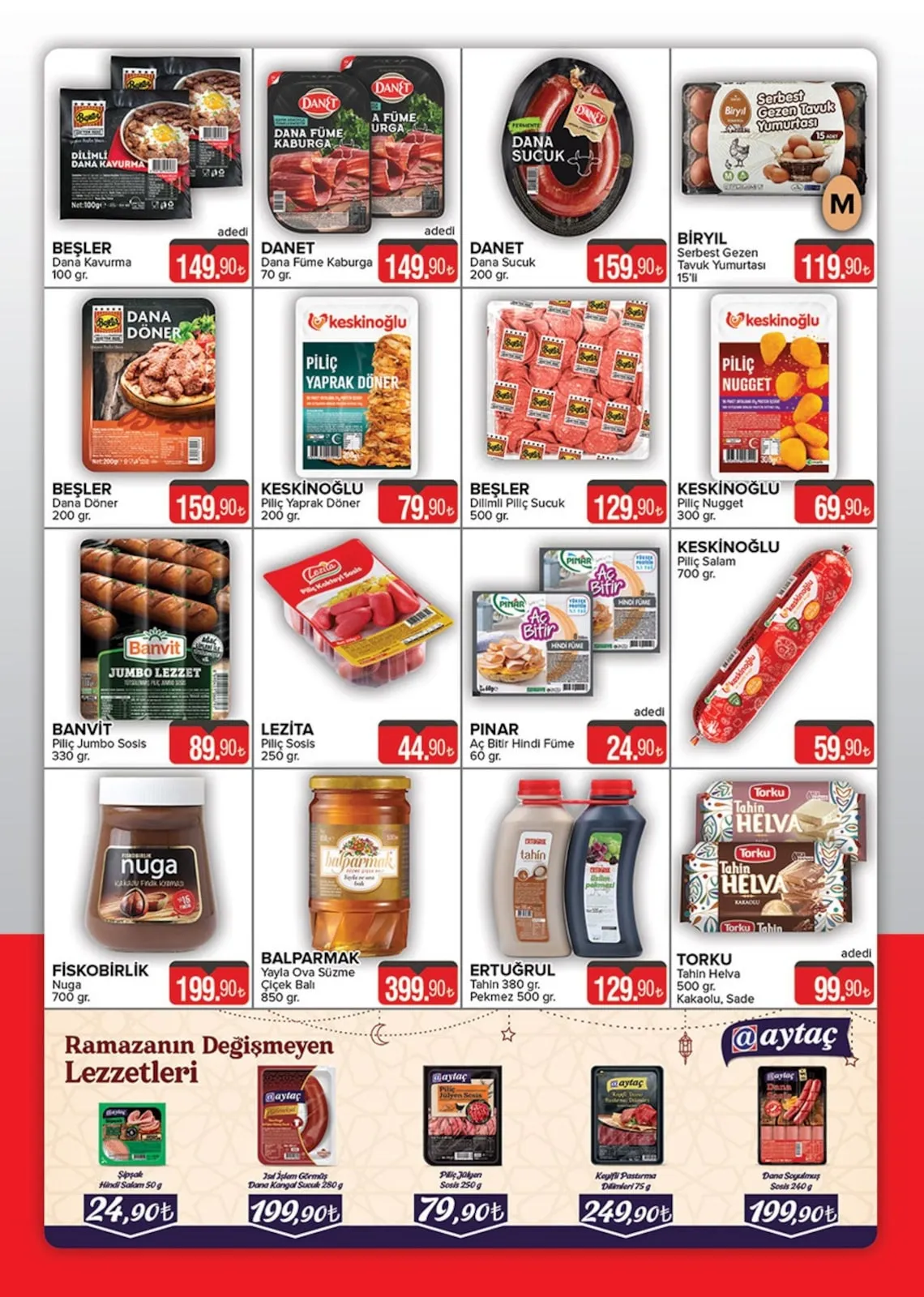 Seyhanlar Seyhanlar 13 Şubat 2026 Aktüel Kataloğu sayfa 6: Beşler Dilimli Piliç Sucuk 500 Gr., Lezi̇Ta Piliç Sosis 250 Gr.