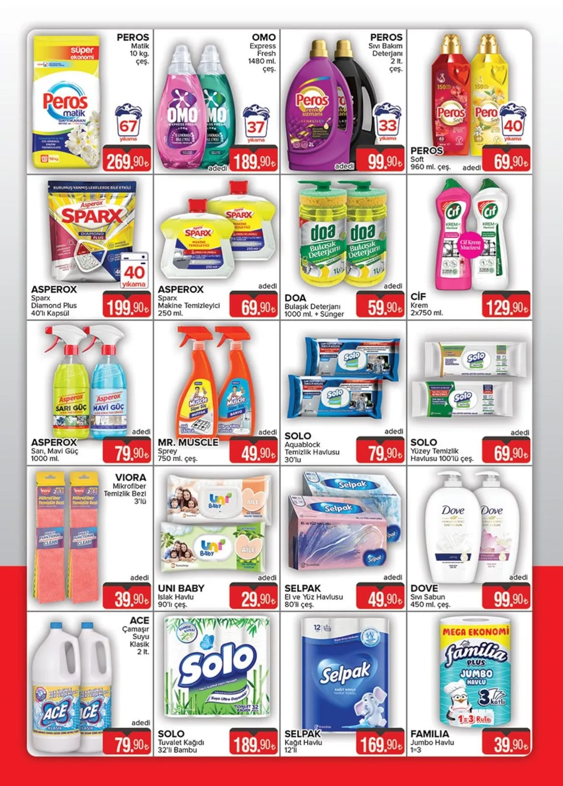 Seyhanlar Seyhanlar 13 Şubat 2026 Aktüel Kataloğu sayfa 9: Asperox Sarı, Mavi Güç 1000 Ml, Mr. Muscle Sprey 750 Ml. Çeş.