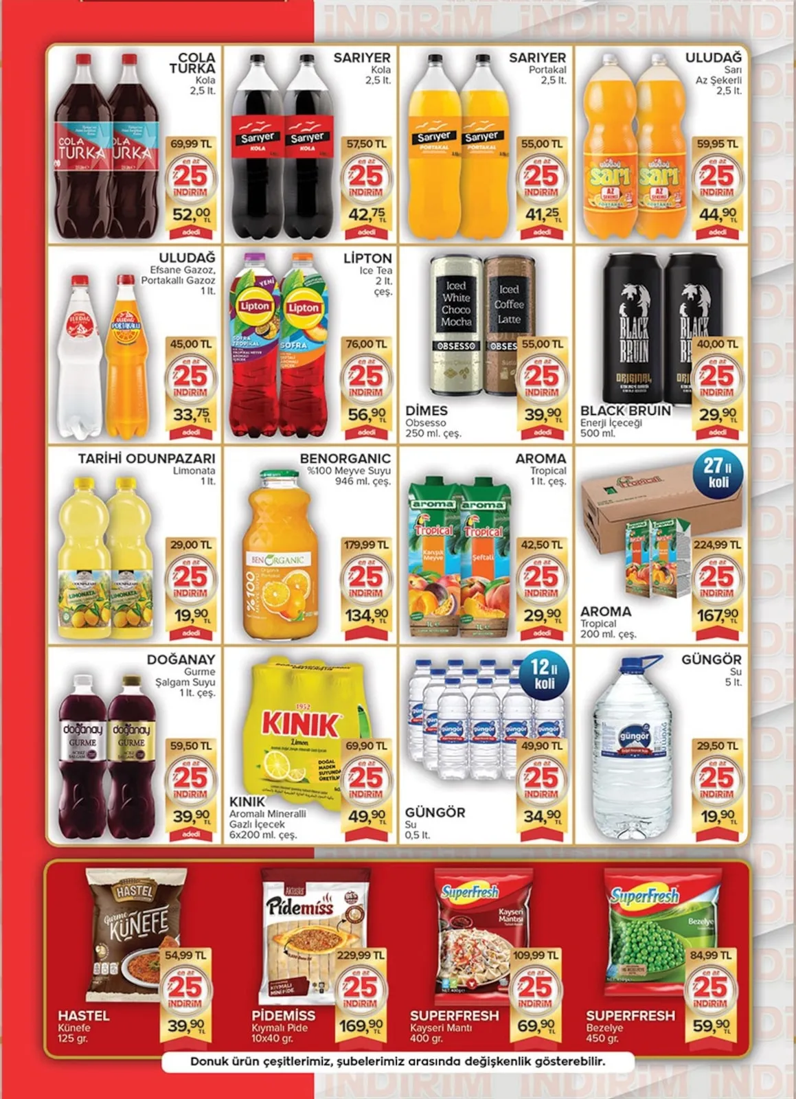 Seyhanlar Seyhanlar 25 Şubat 2026 Aktüel Kataloğu sayfa 3: Di̇Mes Obsesso 250 Ml. Çeşitleri, Güngör Su 0,5 Lt.