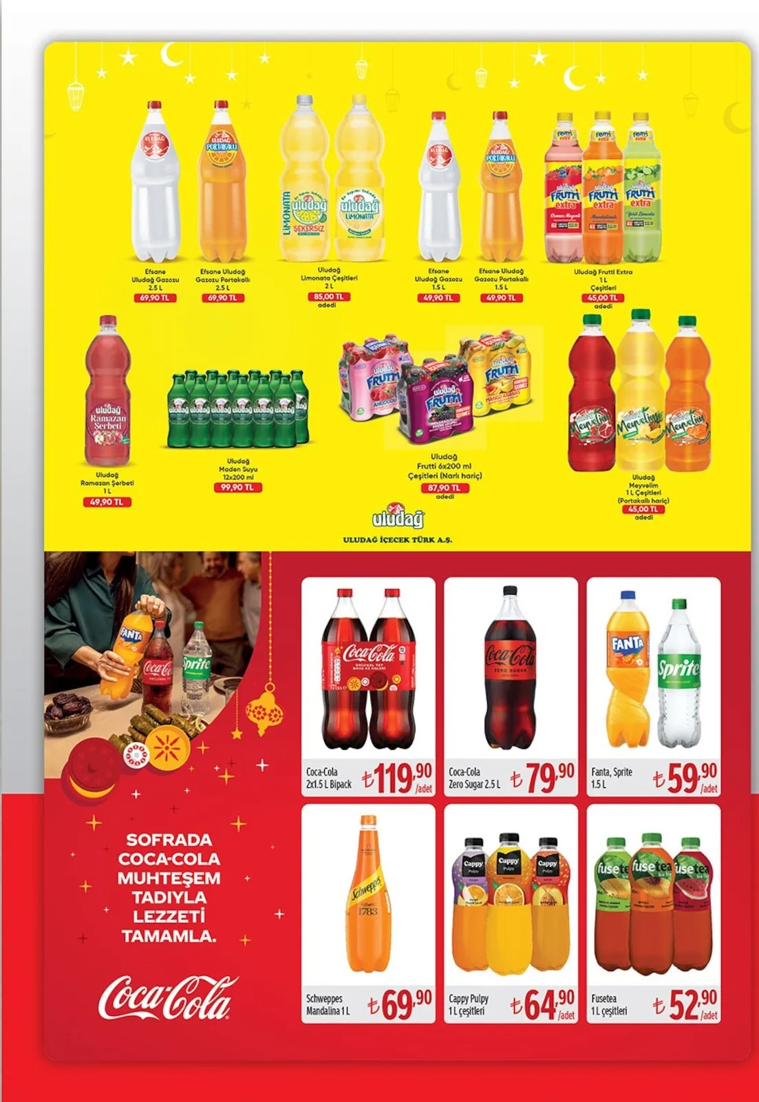 Seyhanlar Seyhanlar 13 Mart 2026 Aktüel Kataloğu sayfa 7: Coca-Cola Zero Sugar 2.5 L, Uludağ Frutti 6X200 Ml