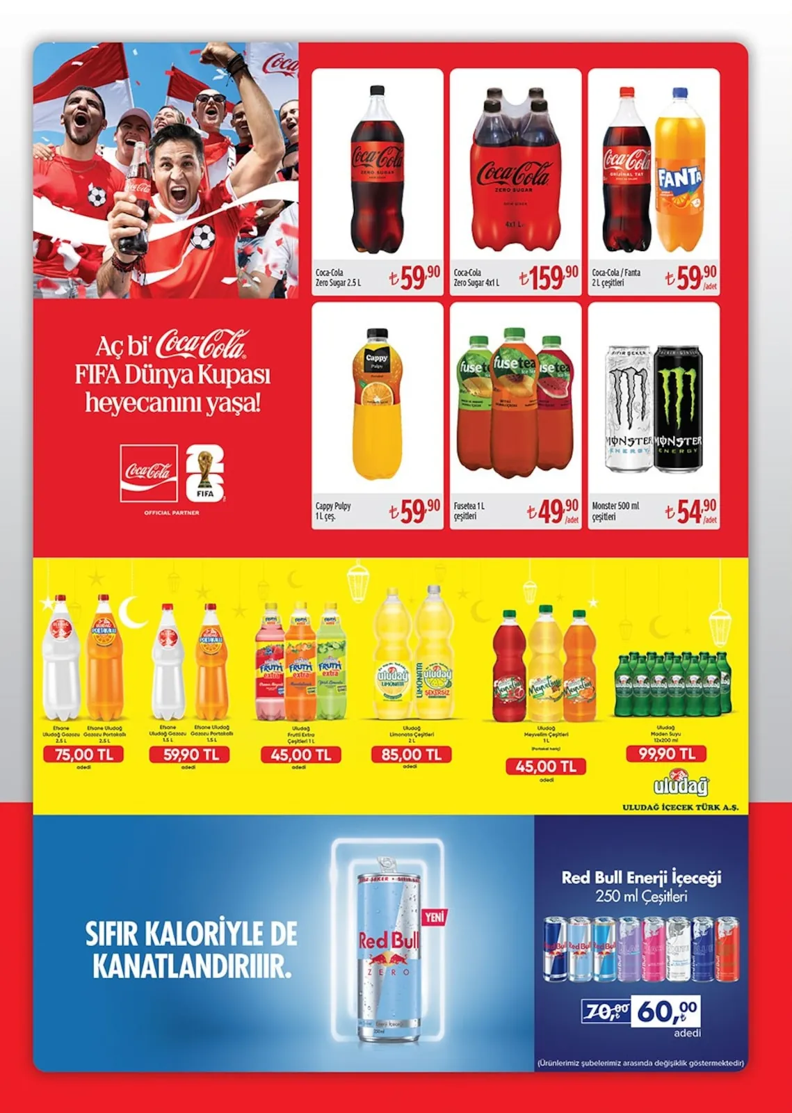 Seyhanlar Seyhanlar 15 Mayıs 2026 Aktüel Kataloğu sayfa 5: Fusetea 1L Çeşitleri, Coca-Cola Zero Sugar 4X1 L