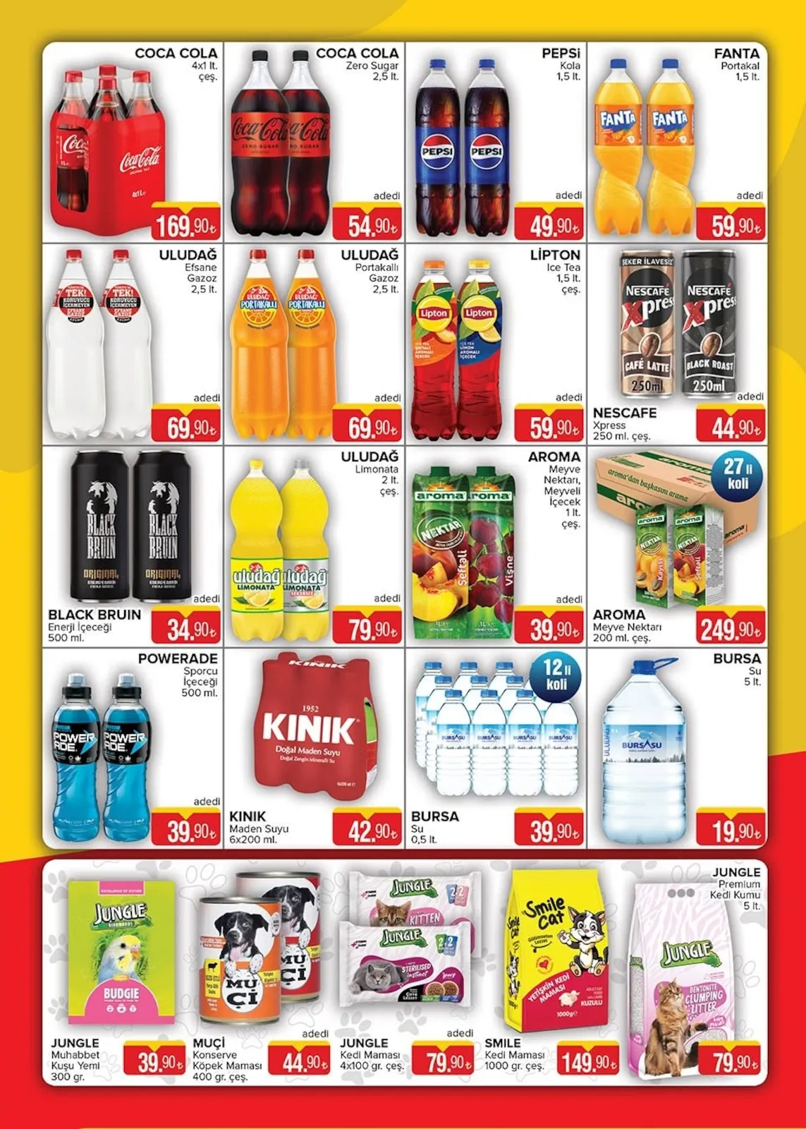 Seyhanlar Seyhanlar 10 Haziran 2026 Aktüel Kataloğu sayfa 5: Lipton Ice Tea 1,5 Lt., Uludağ Portakallı Gazoz 2,5 Lt.