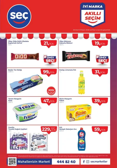Seç Market 26 Mart 2026 Aktüel Kataloğu broşürü