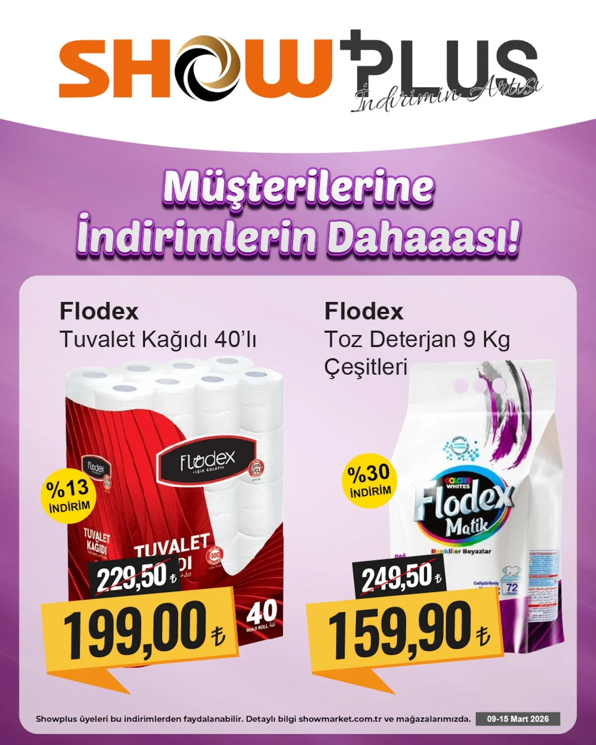 Show Show Market 9 Mart 2026 Aktüel Kataloğu sayfa 4: Flodex Tuvalet Kağıdı 40'Lı
