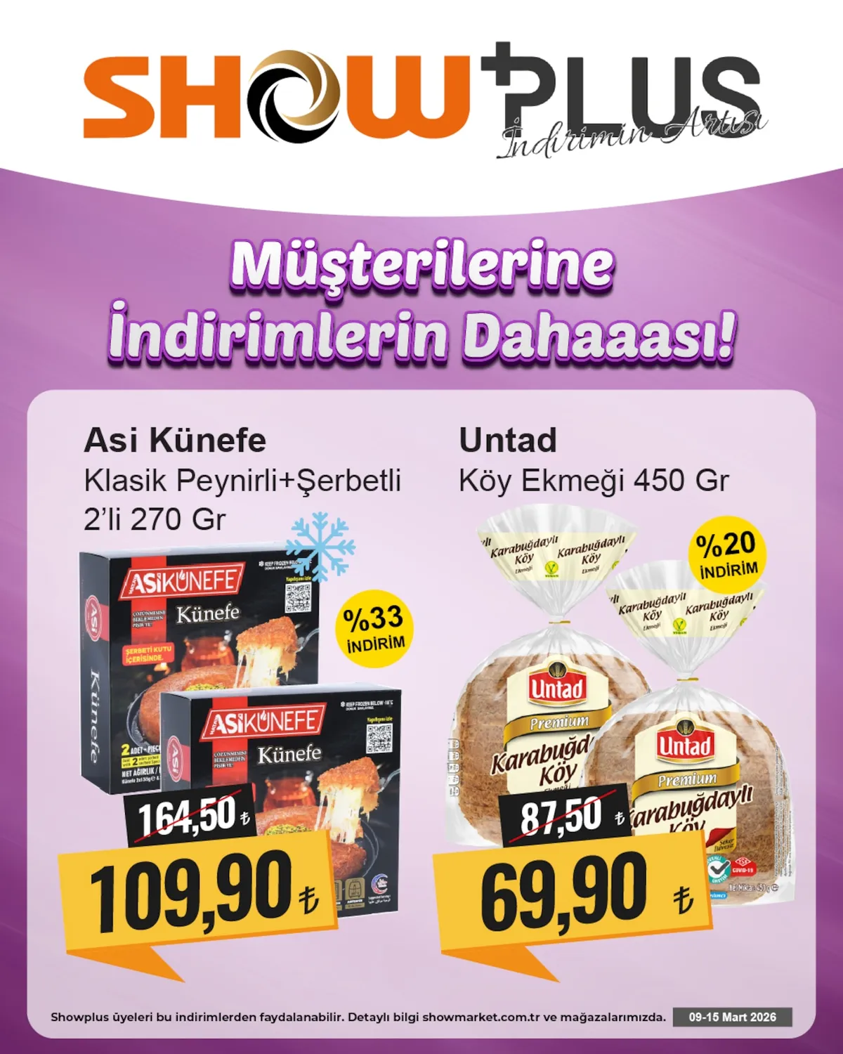 Show Show Market 9 Mart 2026 Aktüel Kataloğu sayfa 6: Untad Köy Ekmeği 450 Gr