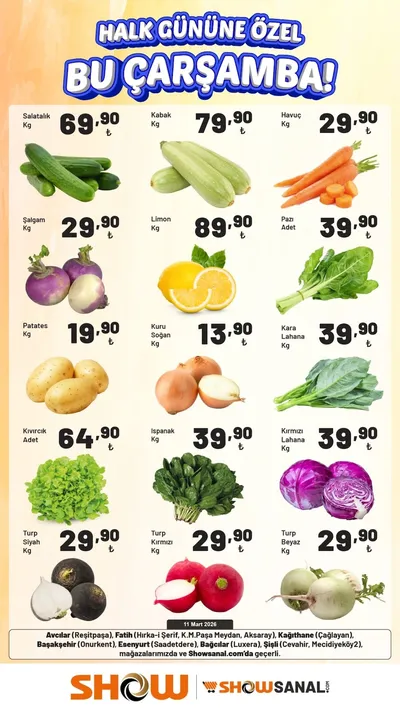 Show Market 11 Mart 2026 Aktüel Kataloğu11 Mart - 11 Mart