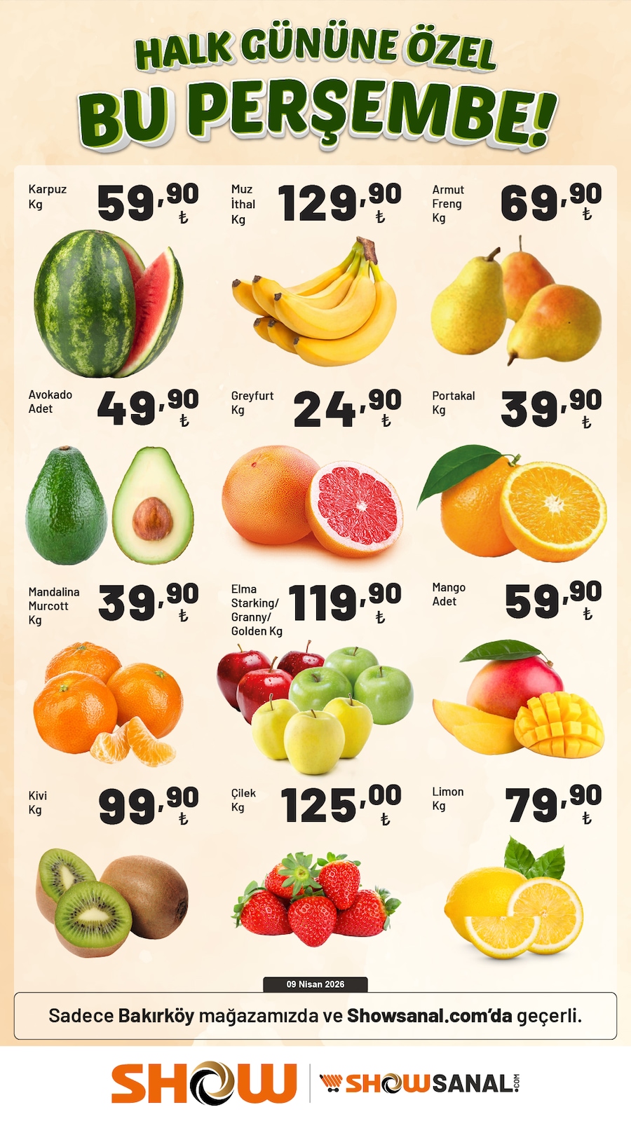 Show Market 9 Nisan 2026 Aktüel Kataloğu broşürü