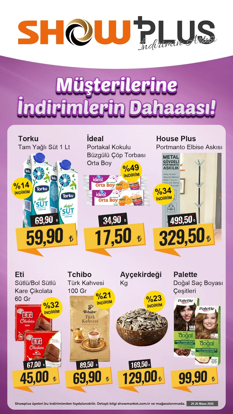 Show Show Market 20 Nisan 2026 Aktüel Kataloğu sayfa 2: Palette Doğal Saç Boyası Çeşitleri, House Plus Portmanto Elbise Askısı