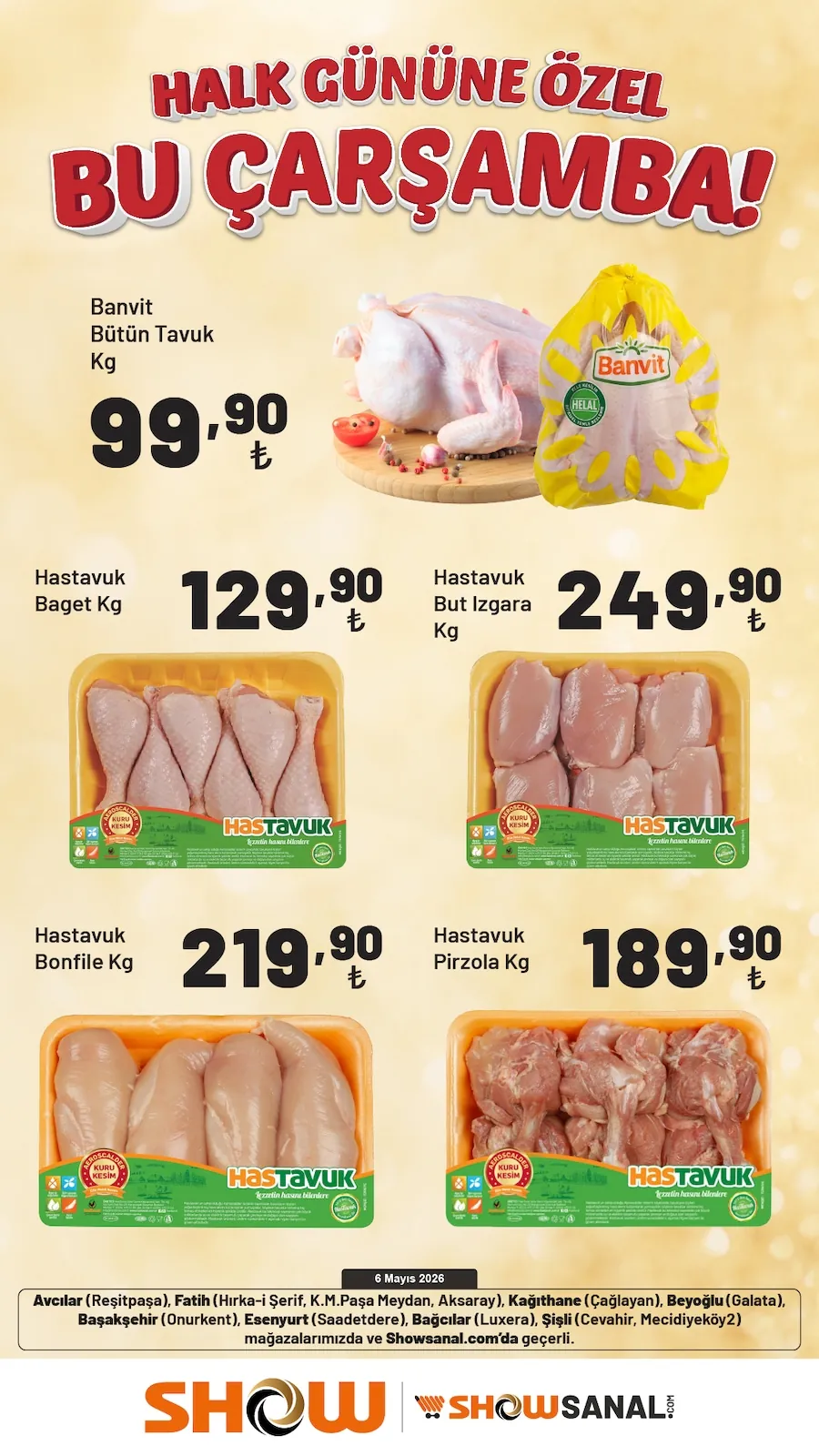 Show Show Market 6 Mayıs 2026 Aktüel Kataloğu sayfa 3: Hastavuk Pirzola Kg