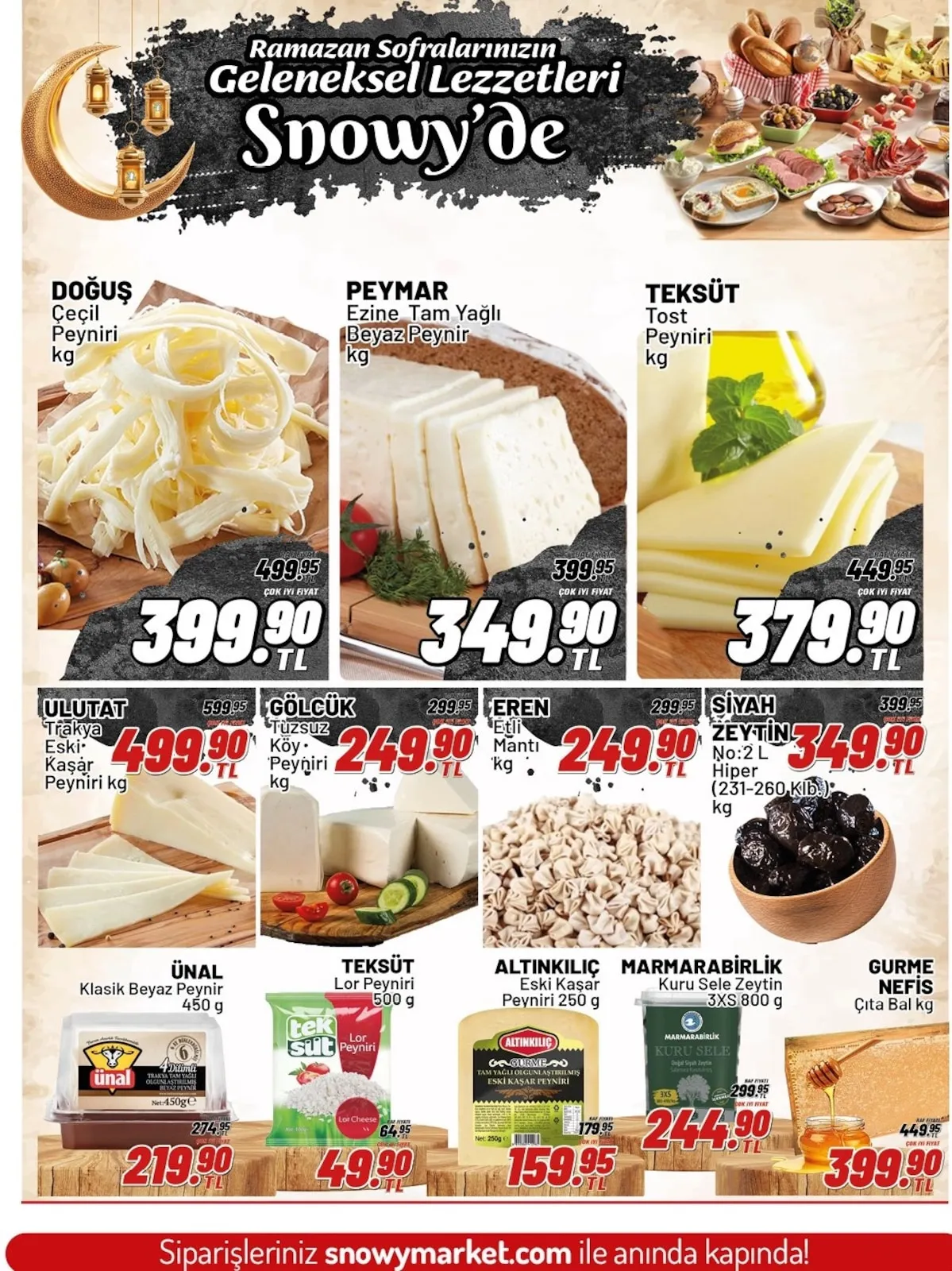 Snowy Snowy Market 11 Şubat 2026 Aktüel Kataloğu sayfa 2: Doğuş Çeçil Peyniri Kg, Ünal Klasik Beyaz Peynir 450 G