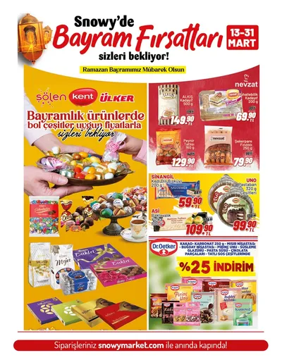 Snowy Market 13 Mart 2026 Aktüel Kataloğu13 Mart - 31 Mart