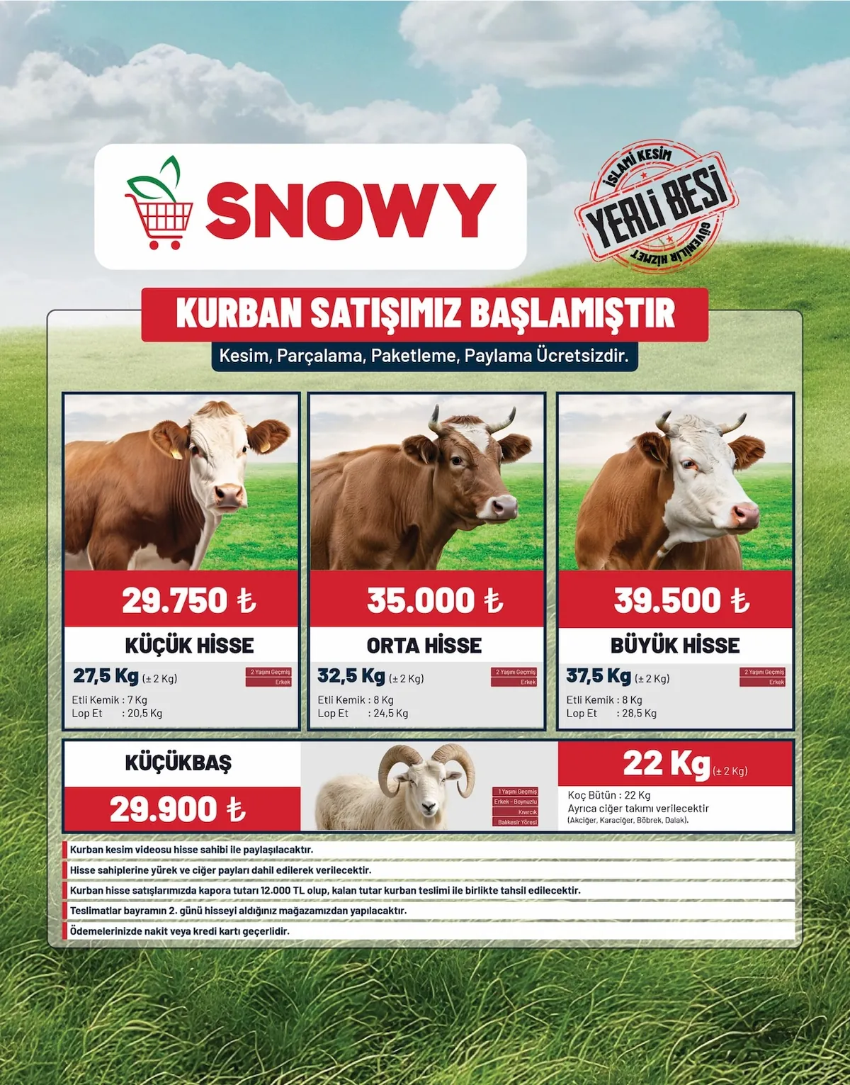 Snowy Snowy Market 30 Nisan 2026 Aktüel Kataloğu sayfa 1: Orta Hisse 32.5 Kg