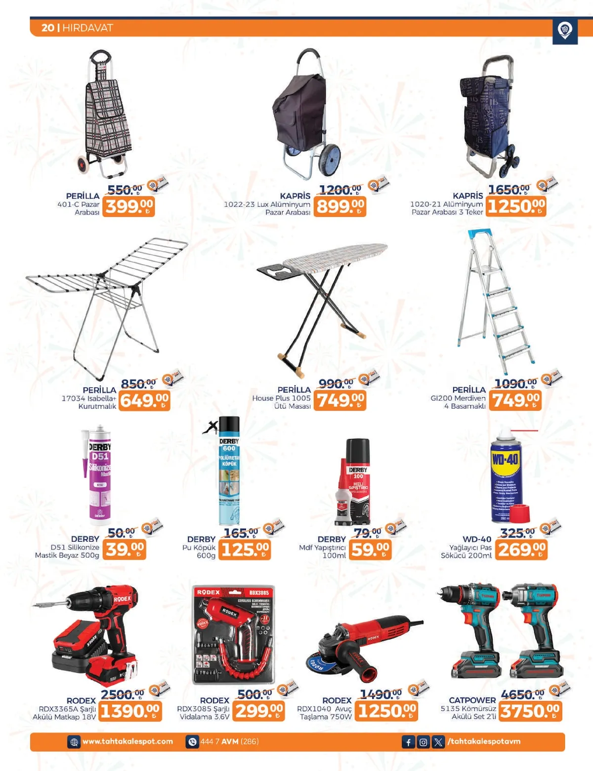 Tahtakale Tahtakale Spot 13 Şubat 2026 Aktüel Kataloğu sayfa 26: Rodex Rdx3085 Şarjlı Vidalama 3,6V, Catpower 5135 Kömürsüz Akülü Set 2'Li