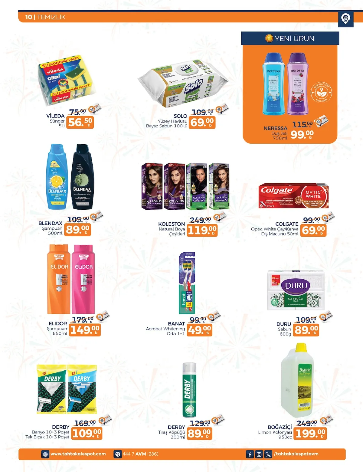 Tahtakale Tahtakale Spot 9 Mart 2026 Aktüel Kataloğu sayfa 10: Neressa Duş Jeli 750Ml, Koleston Natural Boya Çeşitleri