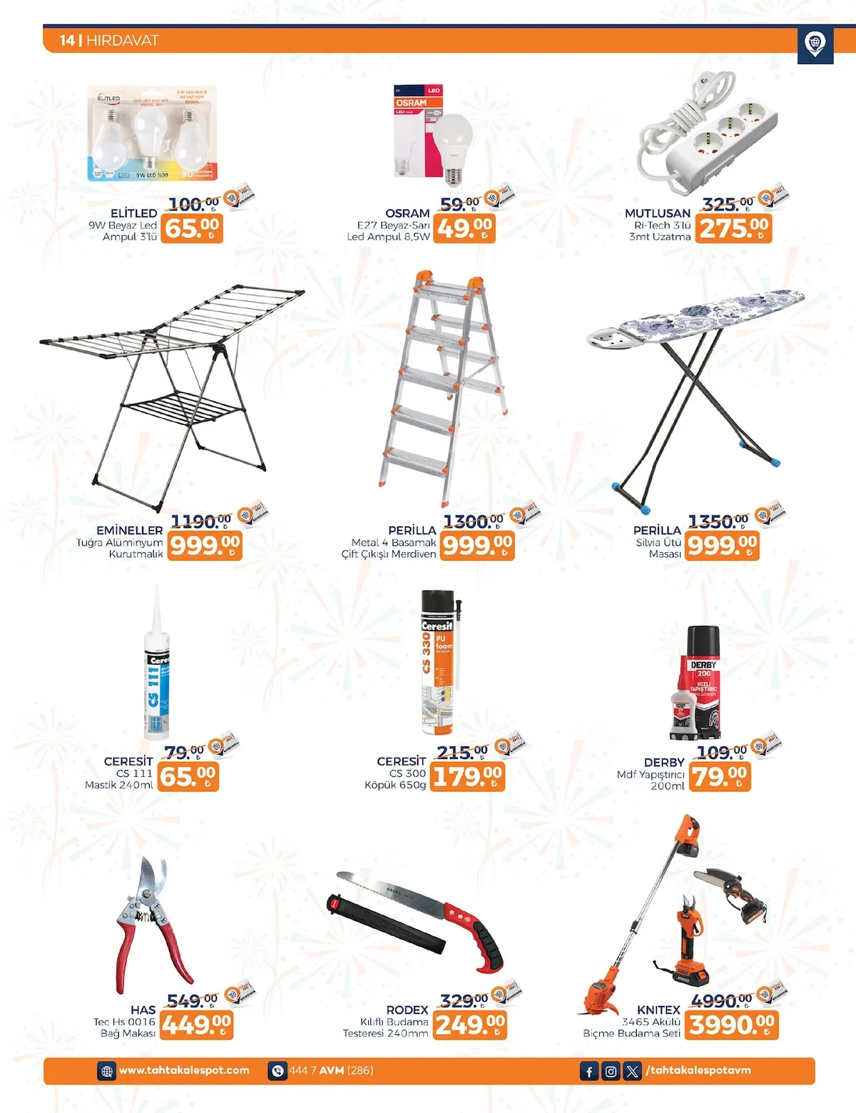 Tahtakale Tahtakale Spot 9 Mart 2026 Aktüel Kataloğu sayfa 14: Elitled 9W Beyaz Led Ampul 3'Lü, Mutlusan Ri-Tech 3'Lü 3Mt Uzatma