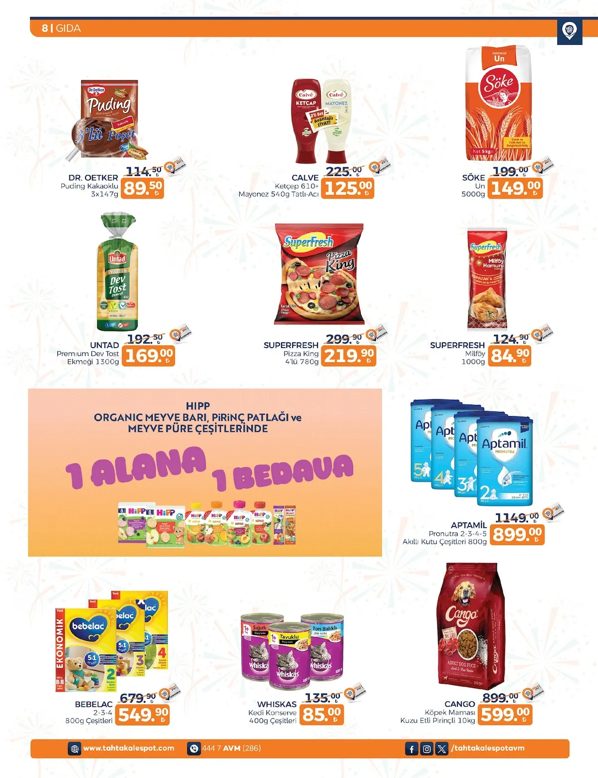 Tahtakale Tahtakale Spot 9 Mart 2026 Aktüel Kataloğu sayfa 8: Superfresh Milföy 1000G, Untad Premium Dev Tost Ekmeği 1300G