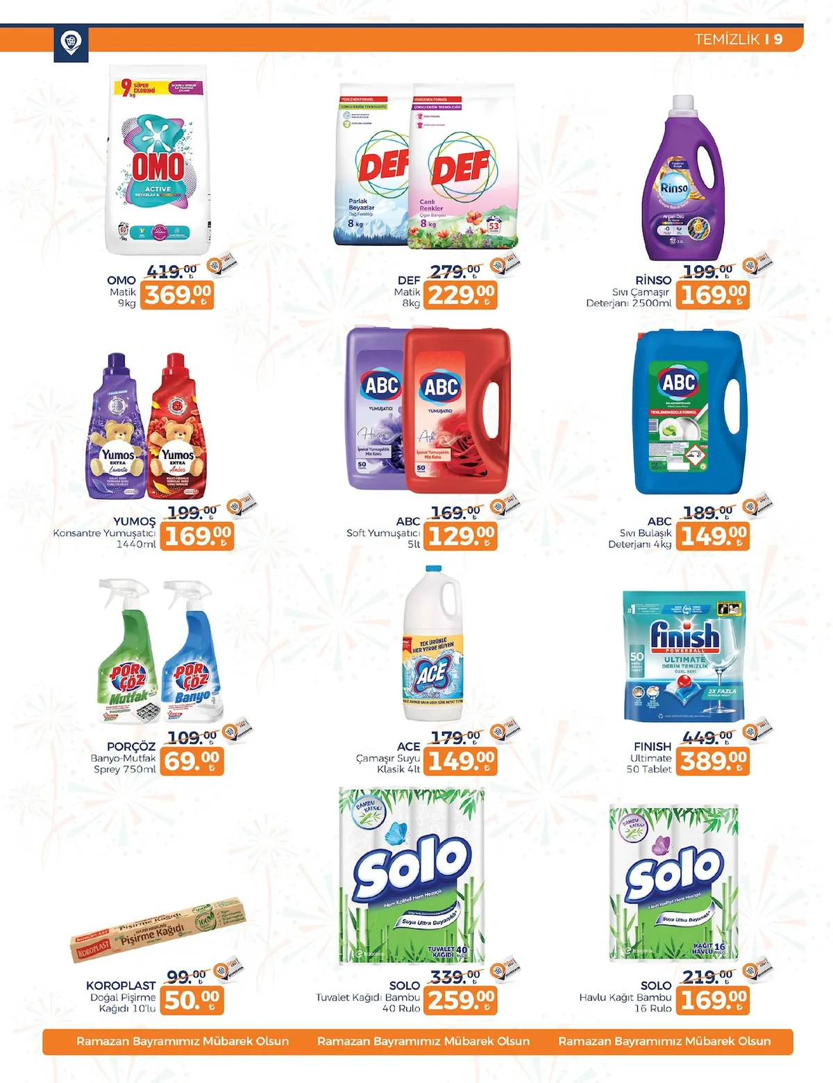 Tahtakale Tahtakale Spot 9 Mart 2026 Aktüel Kataloğu sayfa 9: Yumoş Konsantre Yumuşatıcı 1440Ml, Def Matik 8Kg