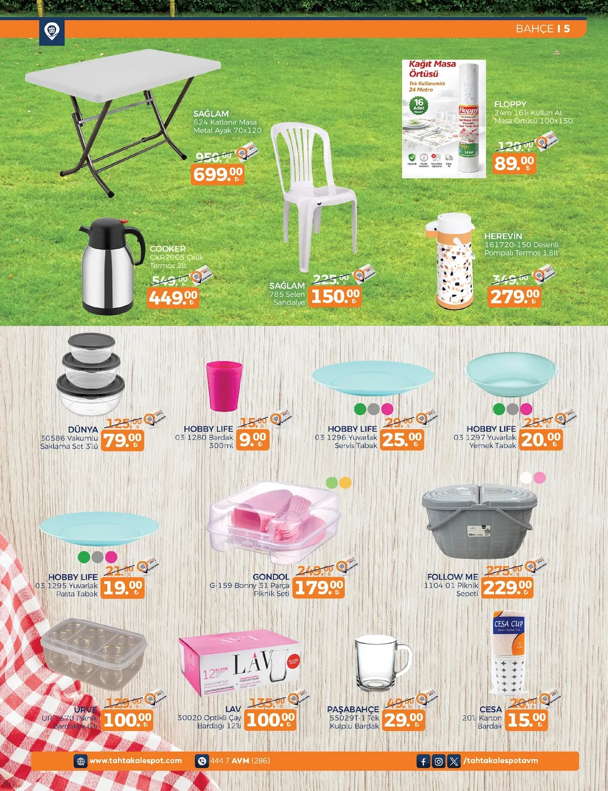 Tahtakale Tahtakale Spot 21 Nisan 2026 Aktüel Kataloğu sayfa 5: Herevin 161720-150 Desenli Pompalı Termos 1,8Lt, Paşabahçe 55029T-1 Tek Kulplu Bardak