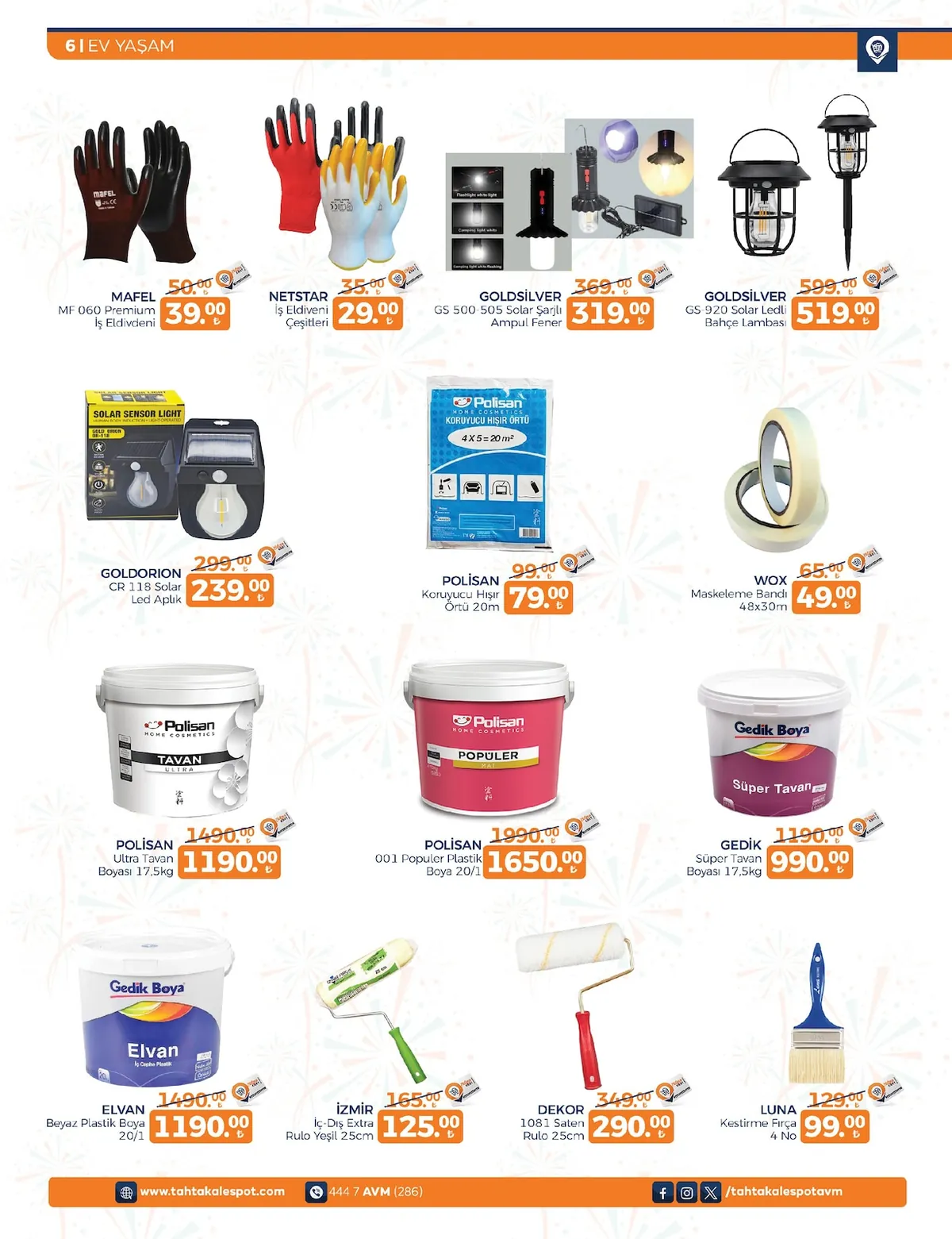 Tahtakale Tahtakale Spot 21 Nisan 2026 Aktüel Kataloğu sayfa 6: İzmir İç-Dış Extra Rulo Yeşil 25Cm, Dekor 1081 Saten Rulo 25Cm