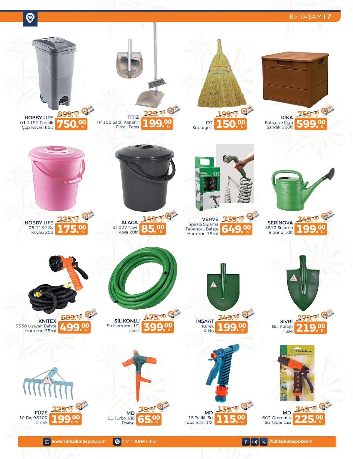 Tahtakale Tahtakale Spot 21 Nisan 2026 Aktüel Kataloğu sayfa 7: Verve Spiralli Sulama Tabancalı Bahçe Hortumu 15Mt, Silikonlu Su Hortumu 1/2 15Mt