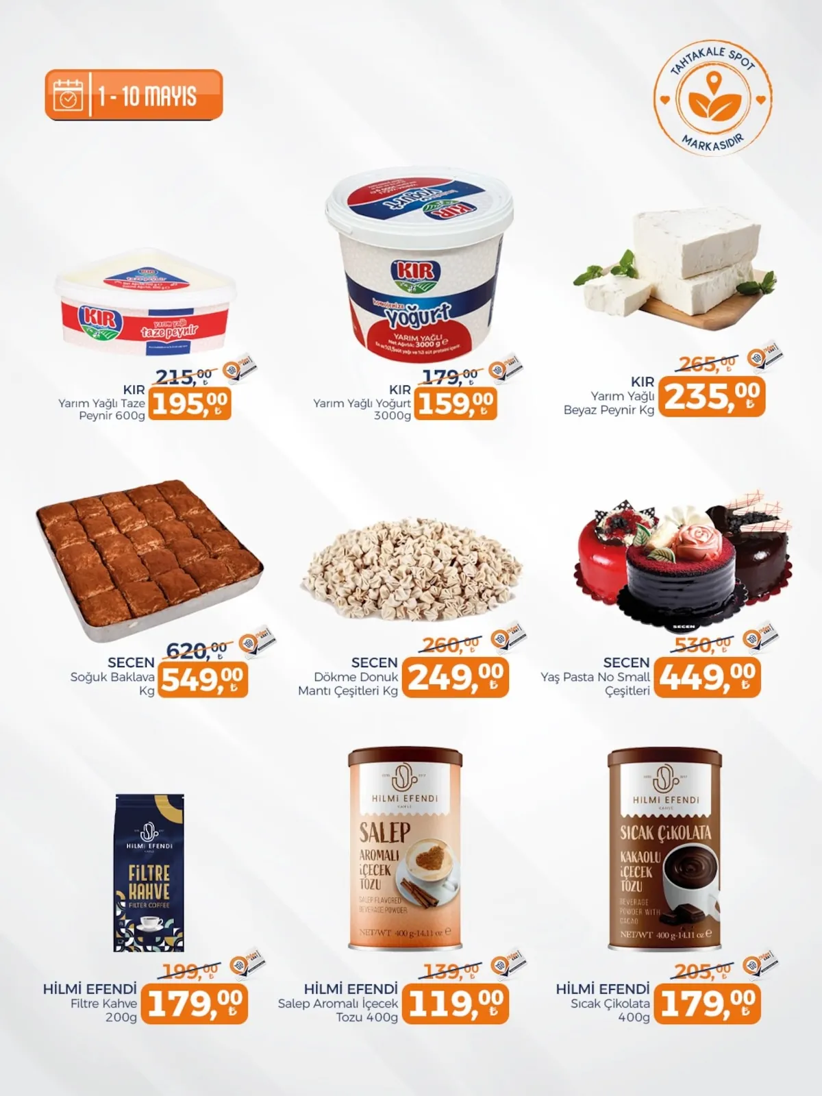 Tahtakale Tahtakale Spot 1 Mayıs 2026 Aktüel Kataloğu sayfa 5: Secen Soguk Baklava Kg, Secen Yas Pasta No Small Cesitleri