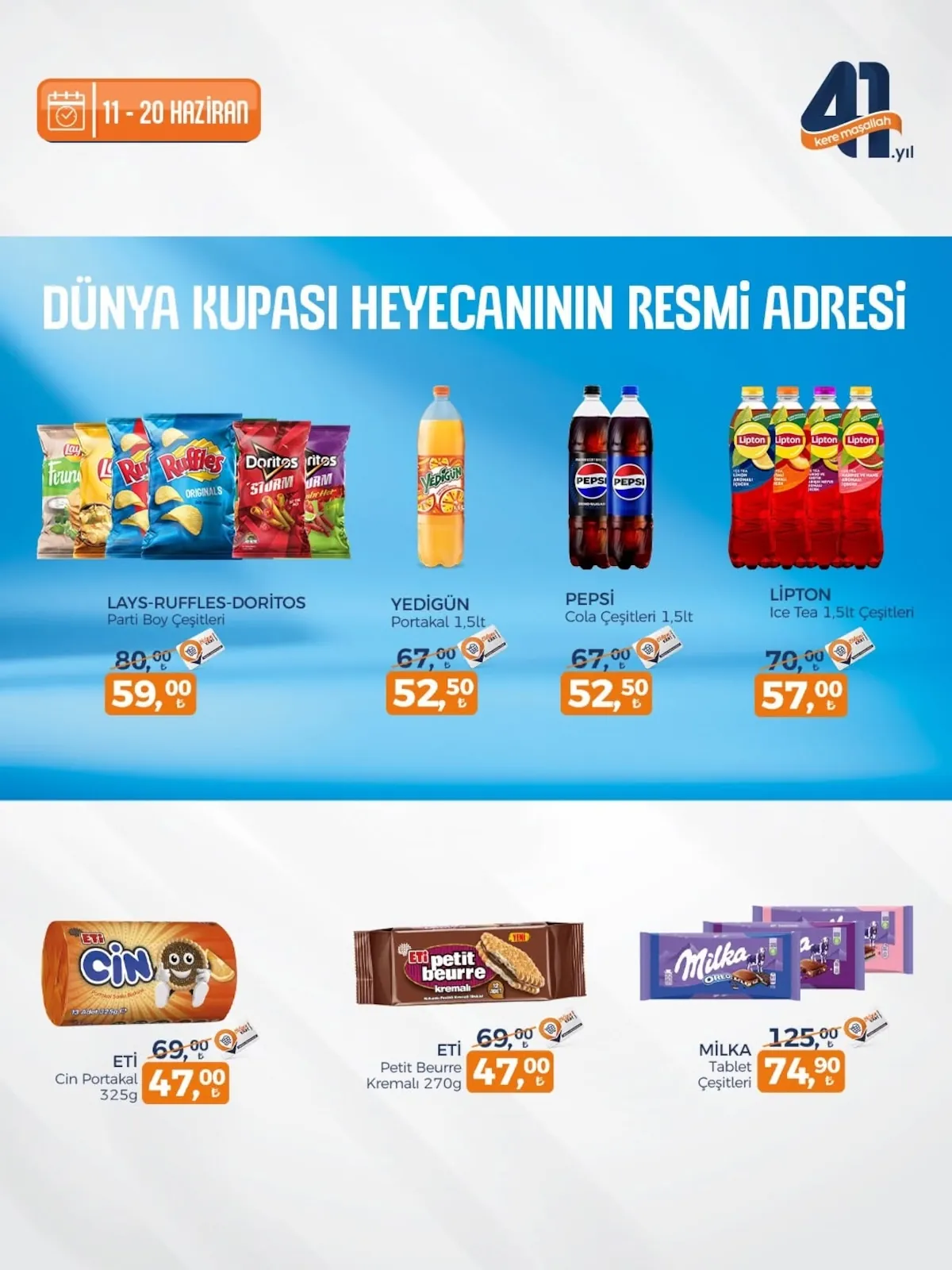 Tahtakale Tahtakale Spot 11 Haziran 2026 Aktüel Kataloğu sayfa 3: Lays, Ruffles, Doritos Parti Boy Çeşitleri, Lipton Ice Tea 1,5Lt Çeşitleri