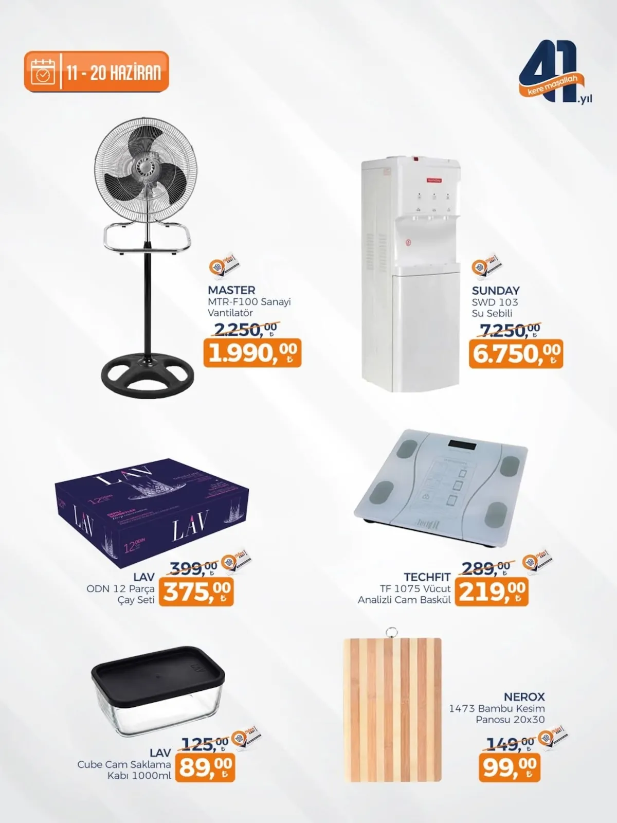 Tahtakale Tahtakale Spot 11 Haziran 2026 Aktüel Kataloğu sayfa 5: Sunday Swd 103 Su Sebili, Lav Cube Cam Saklama Kabı 1000Ml