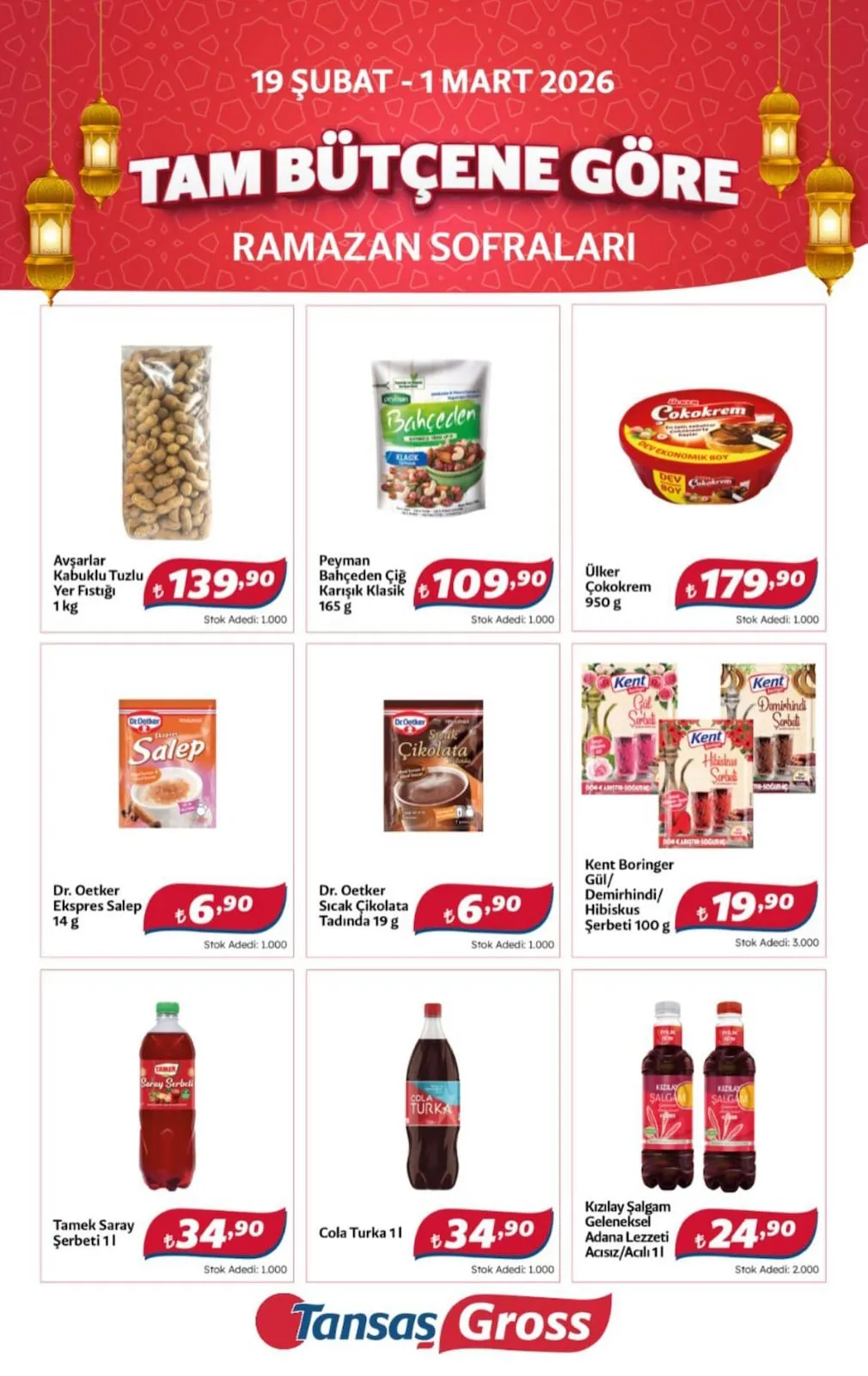 Tansaş Tansaş Gross 19 Şubat 2026 Aktüel Kataloğu sayfa 3: Cola Turka 1 L, Dr. Oetker Sıcak Çikolata Tadında 19 G