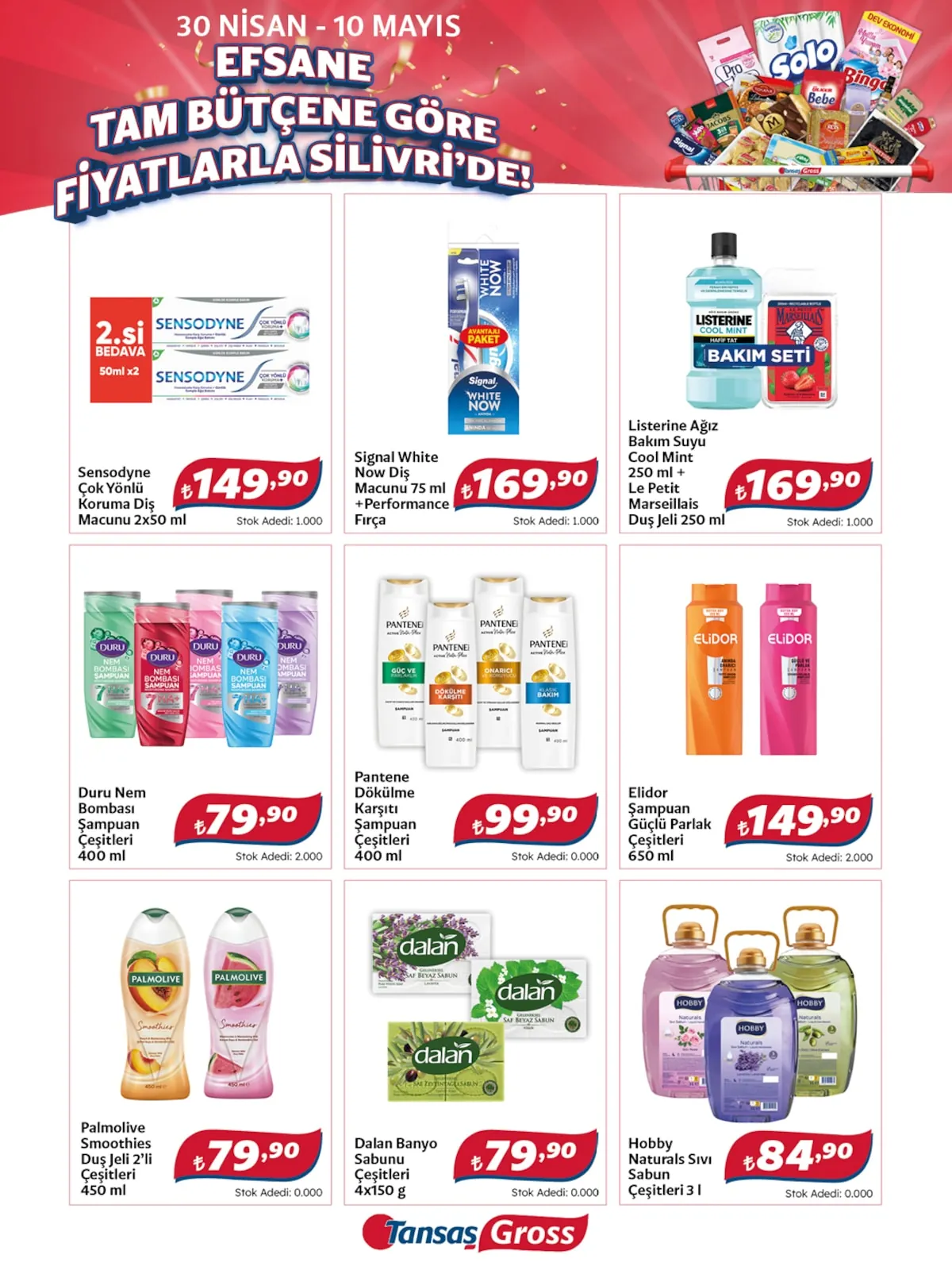 Tansaş Tansaş Gross 30 Nisan 2026 Aktüel Kataloğu sayfa 12: Pantene Dökülme Karşıtı Şampuan Çeşitleri 400 Ml, Elidor Şampuan Güçlü Parlak Çeşitleri 650 Ml