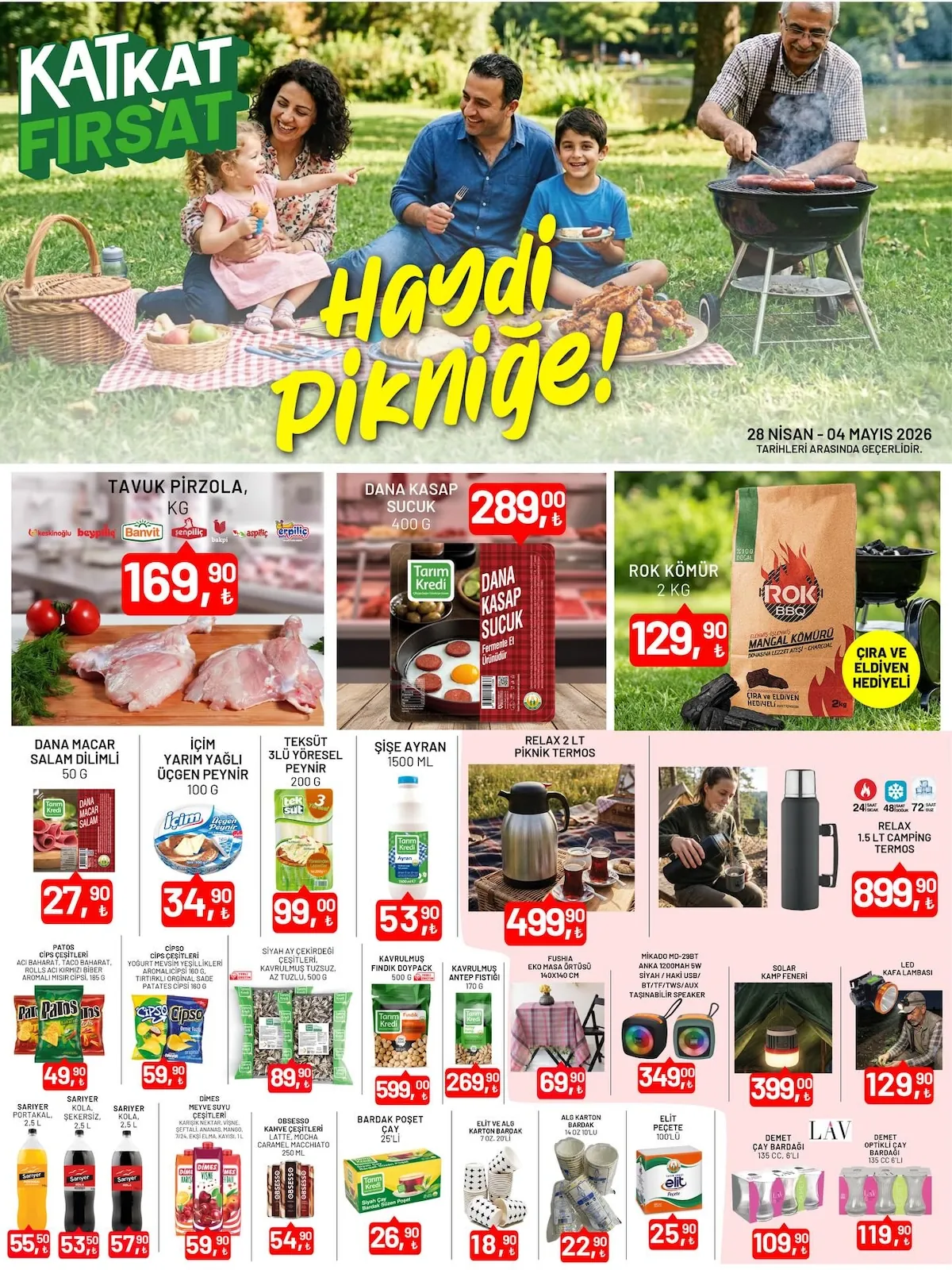 Tarım Kredi Tarım Kredi Kooperatifi 28 Nisan 2026 Aktüel Kataloğu sayfa 1: Tavuk Pirzola 1Kg, Rok Kömür 2Kg