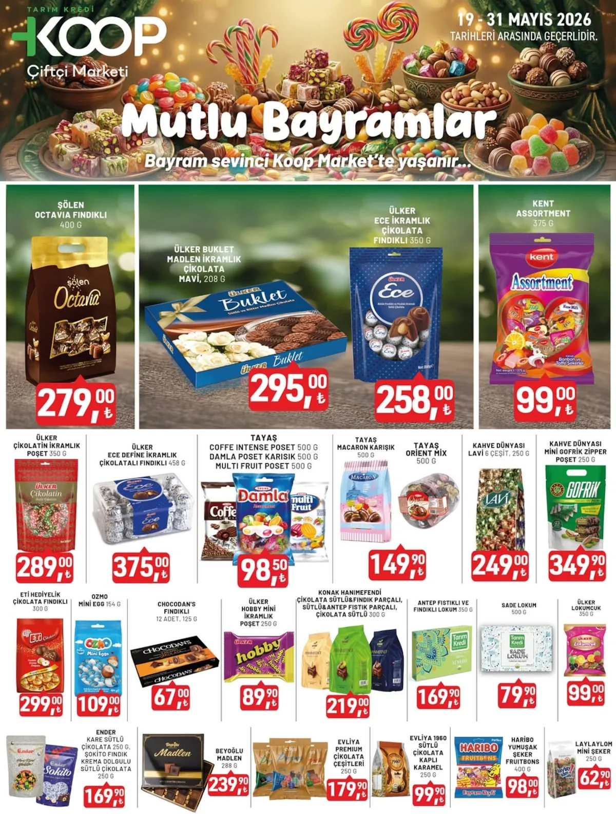 Tarım Kredi Tarım Kredi Kooperatifi 19 Mayıs 2026 Aktüel Kataloğu sayfa 1: Kent Assortment 375 G, Tarım Kredi Sade Lokum 500 G