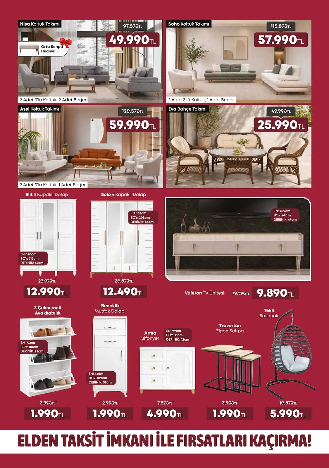 Taşpınar Taşpınar 25 Nisan 2026 Aktüel Kataloğu sayfa 12: Eva Bahçe Takımı, Asel Koltuk Takımı