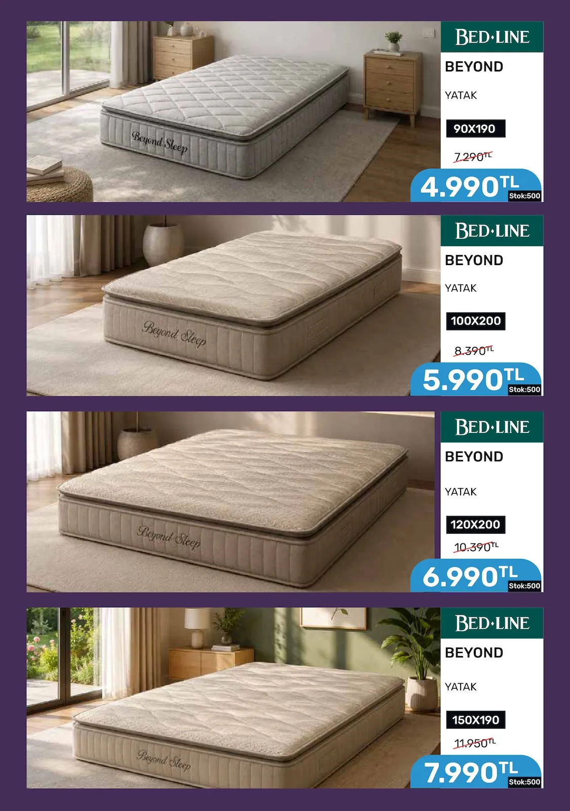 Taşpınar Taşpınar 16 Mayıs 2026 Aktüel Kataloğu sayfa 16: Bed-Line Beyond Yatak 100X200, Bed-Line Beyond Yatak 120X200